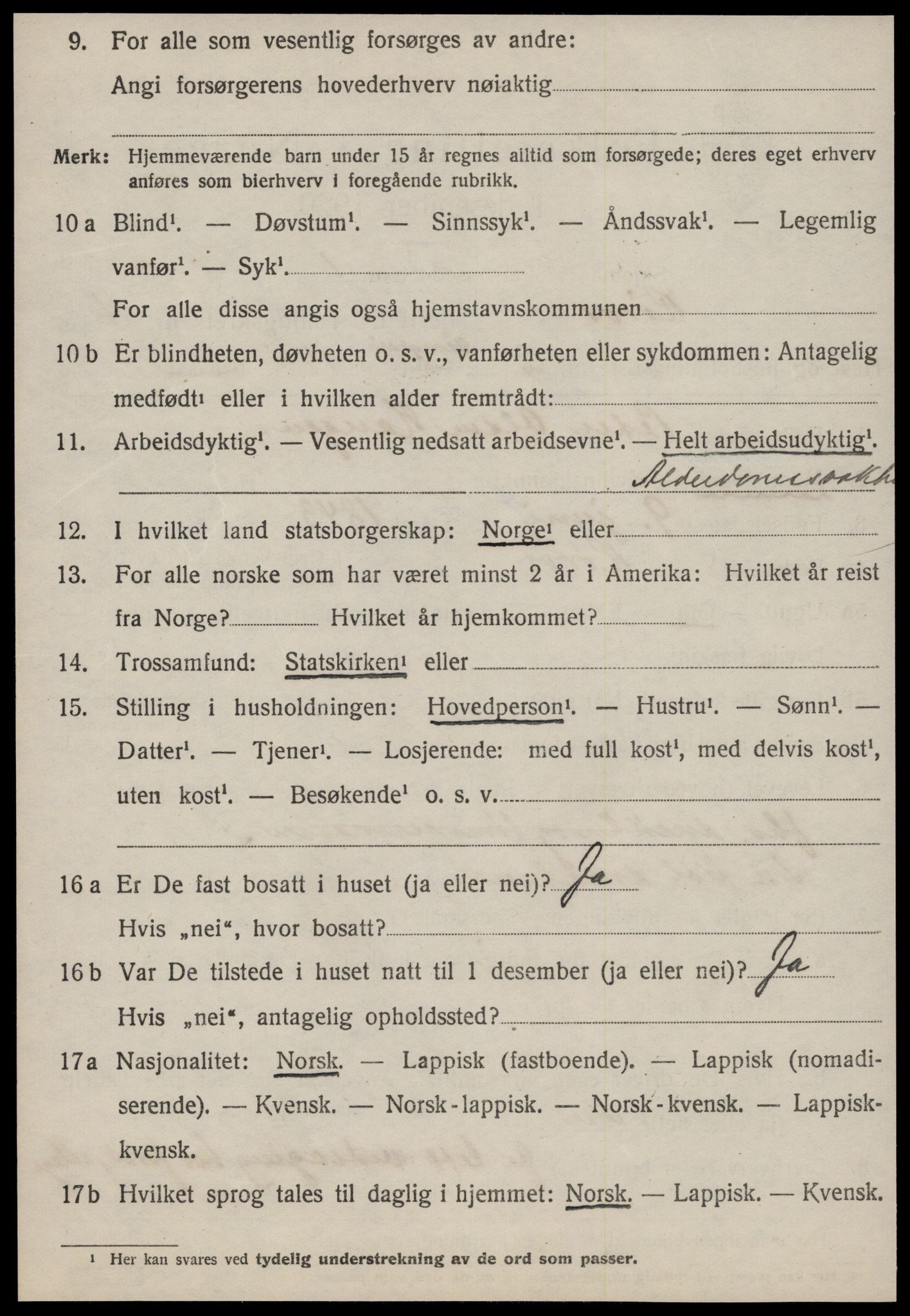 SAT, 1920 census for Røros, 1920, p. 4517