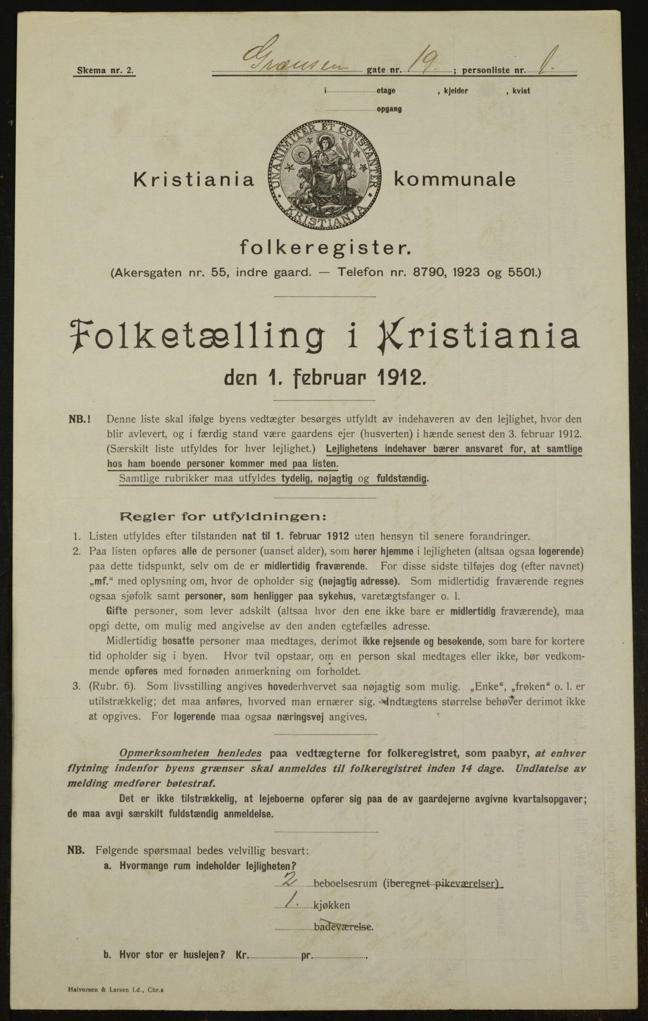 OBA, Municipal Census 1912 for Kristiania, 1912, p. 29691