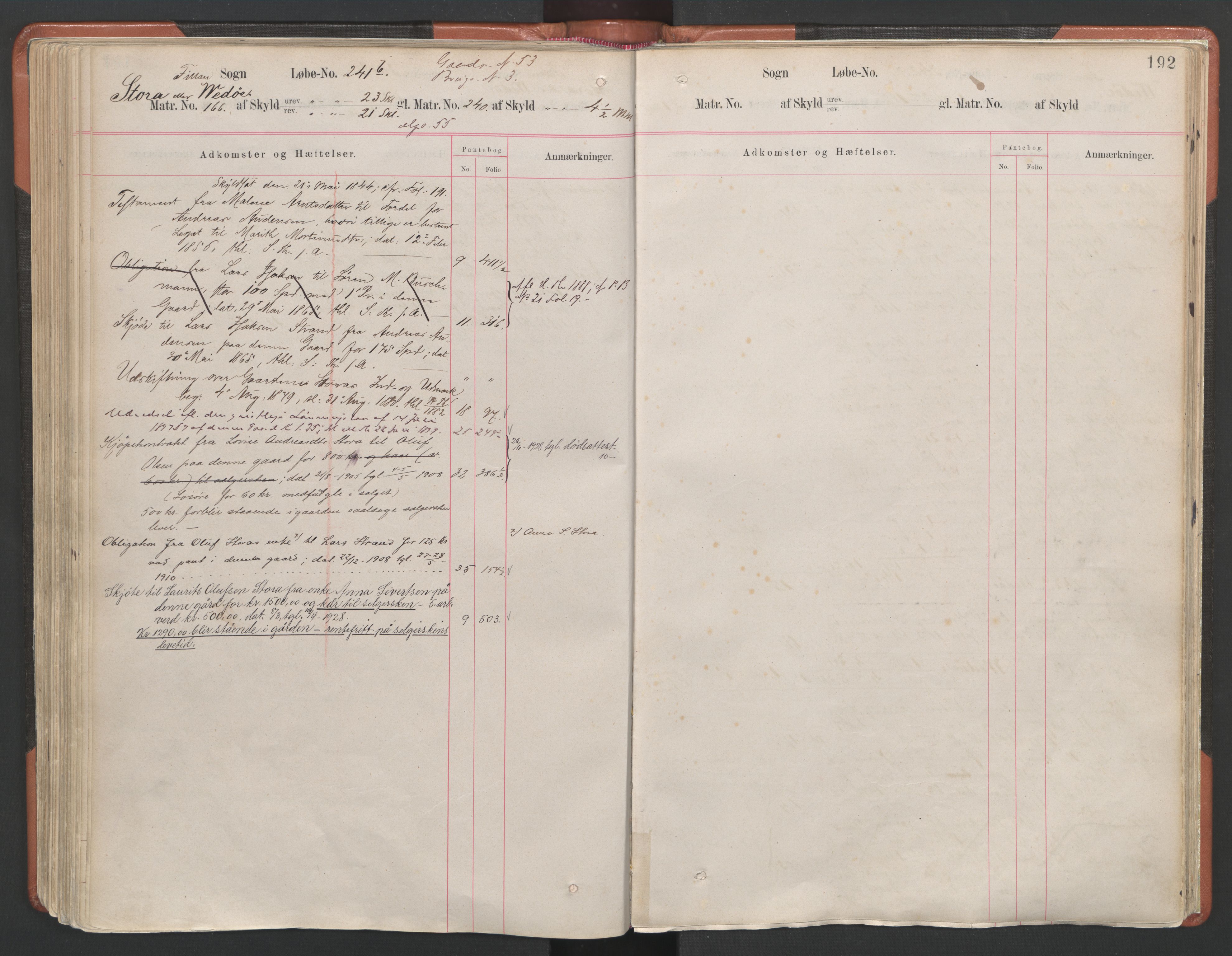 Hitra sorenskriveri, AV/SAT-A-0018/2/2A/L0014: Mortgage register no. 14, p. 192