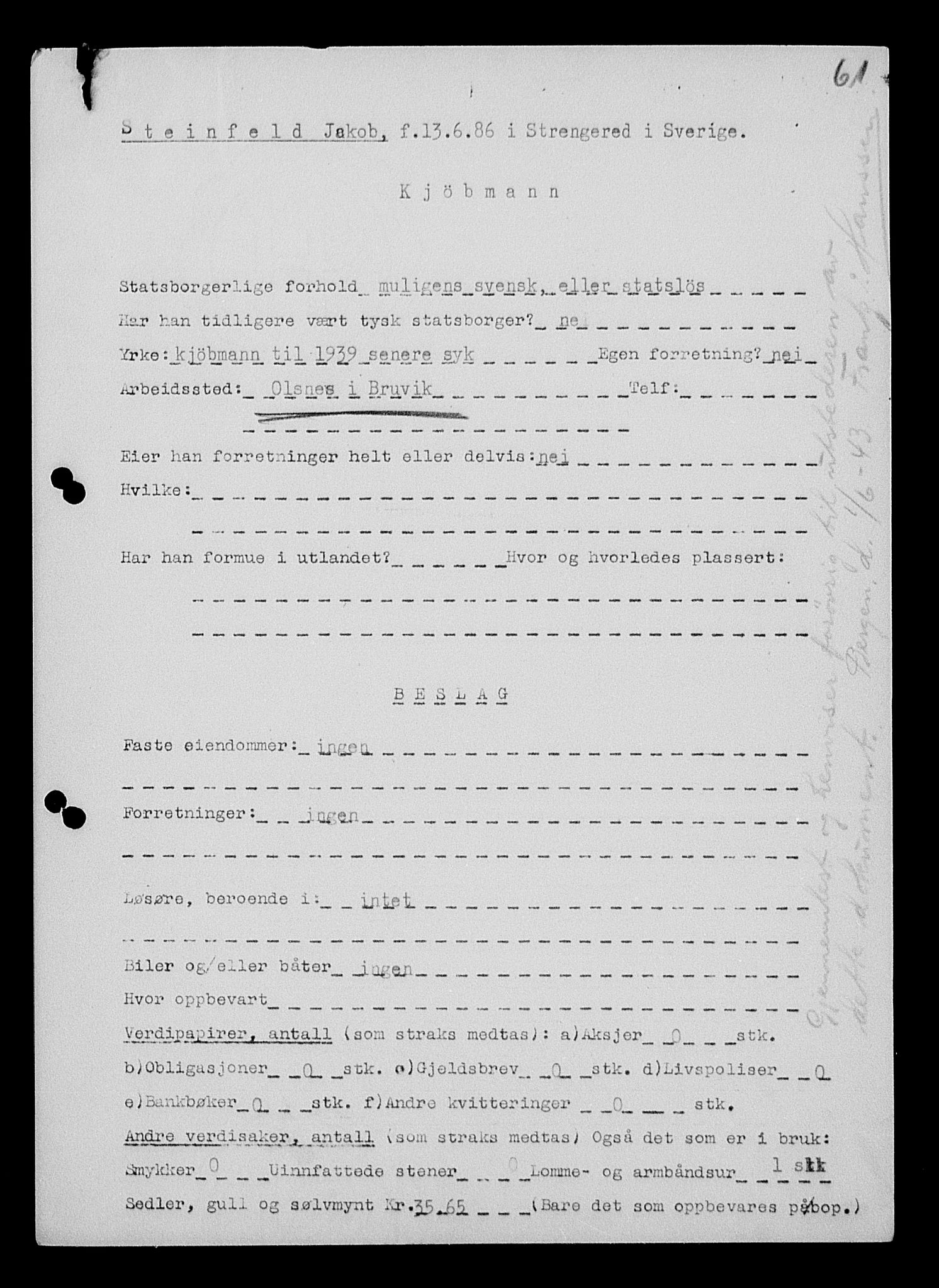 Justisdepartementet, Tilbakeføringskontoret for inndratte formuer, AV/RA-S-1564/H/Hc/Hcd/L1007: --, 1945-1947, p. 337