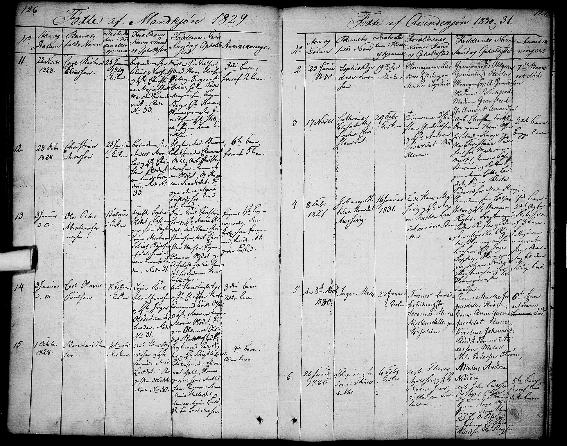 Halden prestekontor Kirkebøker, AV/SAO-A-10909/F/Fa/L0004: Parish register (official) no. I 4, 1823-1834, p. 126-127