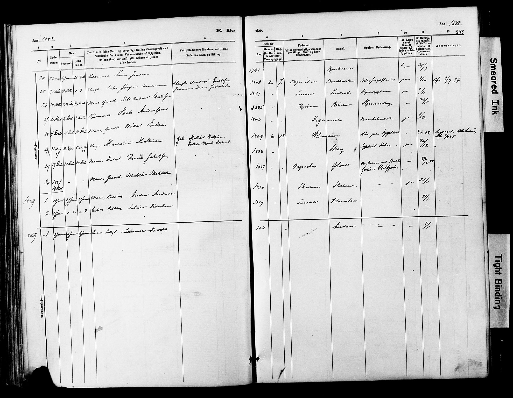 Ministerialprotokoller, klokkerbøker og fødselsregistre - Nordland, SAT/A-1459/820/L0295: Parish register (official) no. 820A16, 1880-1896, p. 398