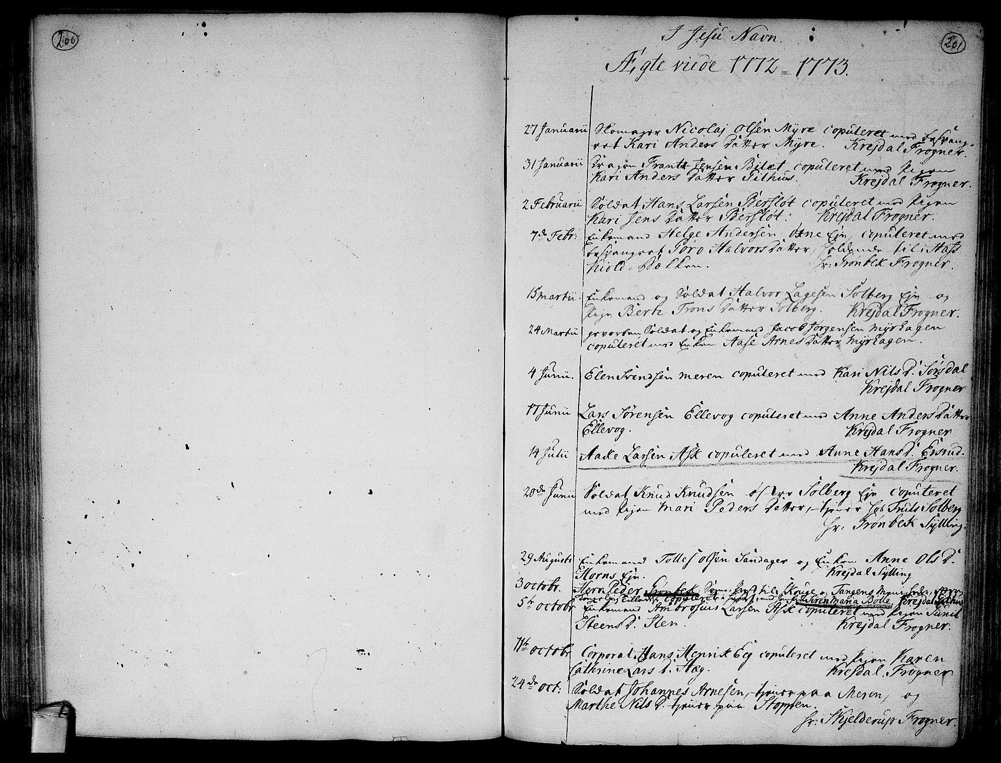 Lier kirkebøker, AV/SAKO-A-230/F/Fa/L0005: Parish register (official) no. I 5, 1764-1777, p. 200-201