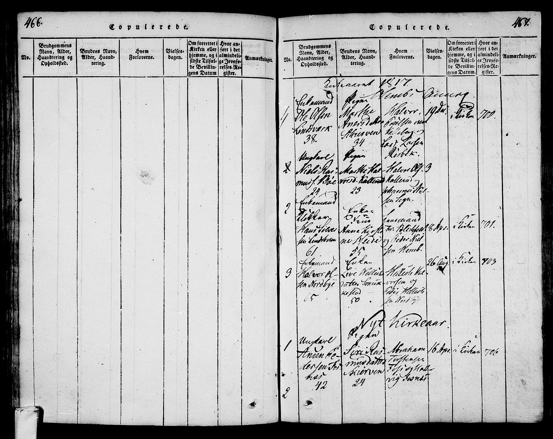 Lardal kirkebøker, AV/SAKO-A-350/F/Fa/L0005: Parish register (official) no. I 5, 1814-1835, p. 466-467