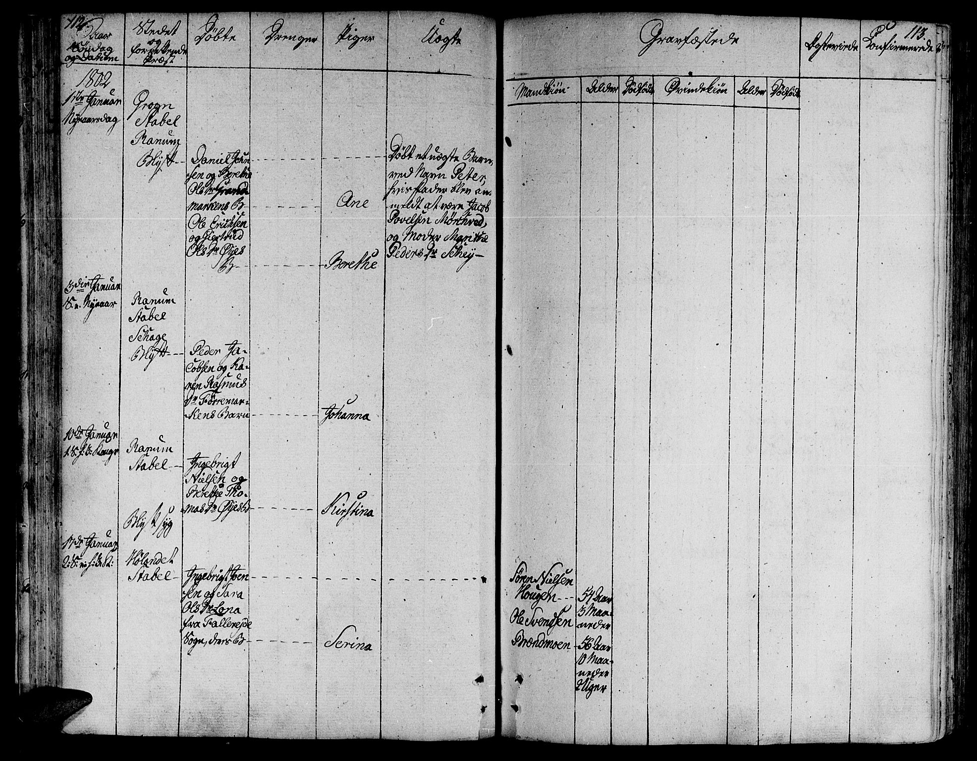 Ministerialprotokoller, klokkerbøker og fødselsregistre - Nord-Trøndelag, SAT/A-1458/764/L0545: Parish register (official) no. 764A05, 1799-1816, p. 112-113