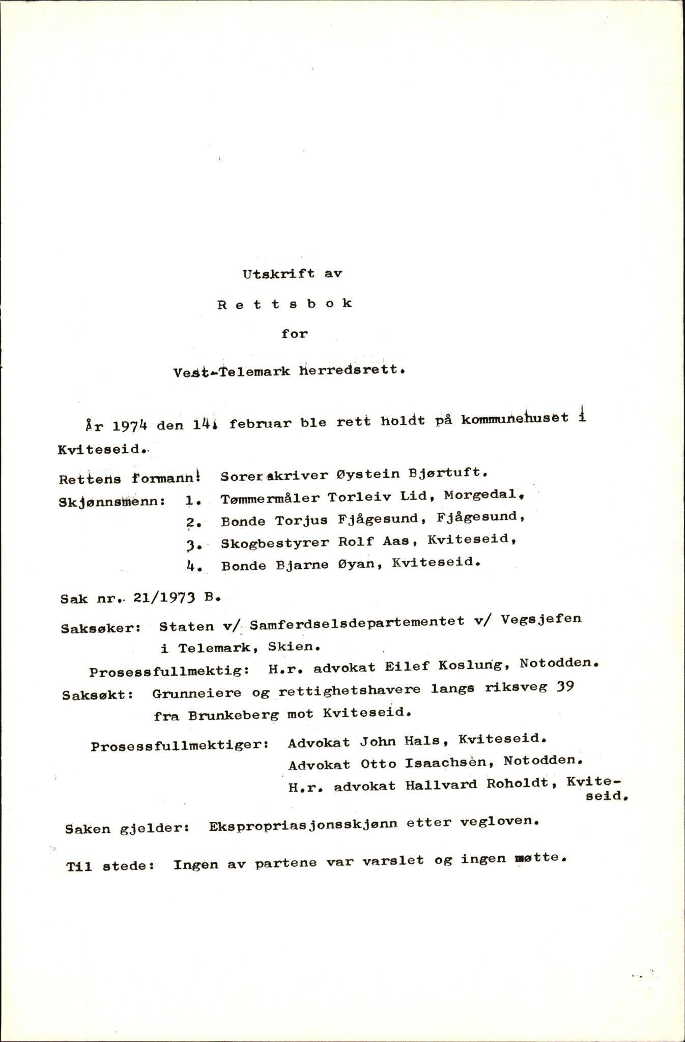 Vest-Telemark sorenskriveri, AV/SAKO-A-134/F/Fo/Fob/L0004: Skjønn/rettsbøker for kraftutbygging/veg, 1973-1989, p. 167