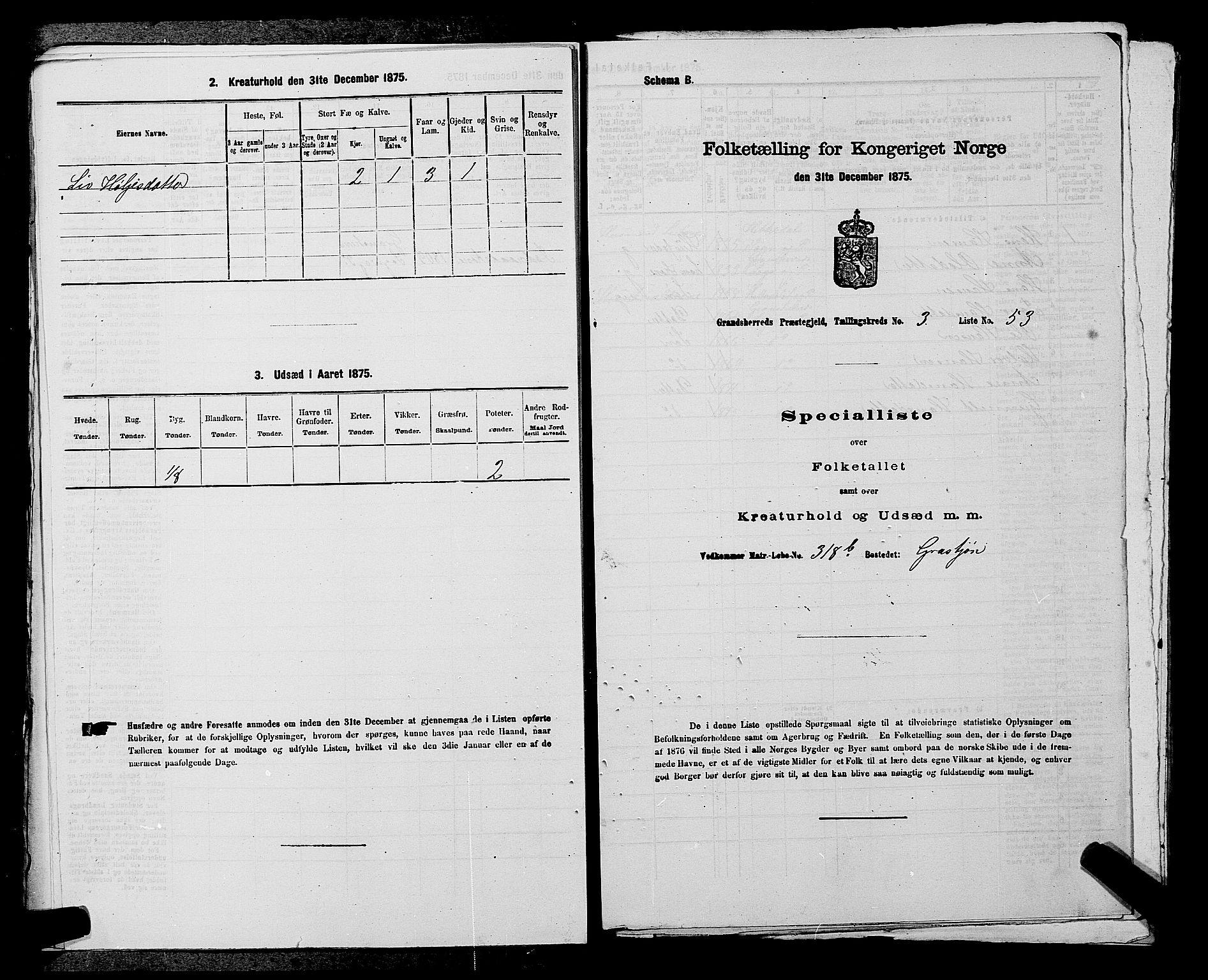 SAKO, 1875 census for 0824P Gransherad, 1875, p. 475