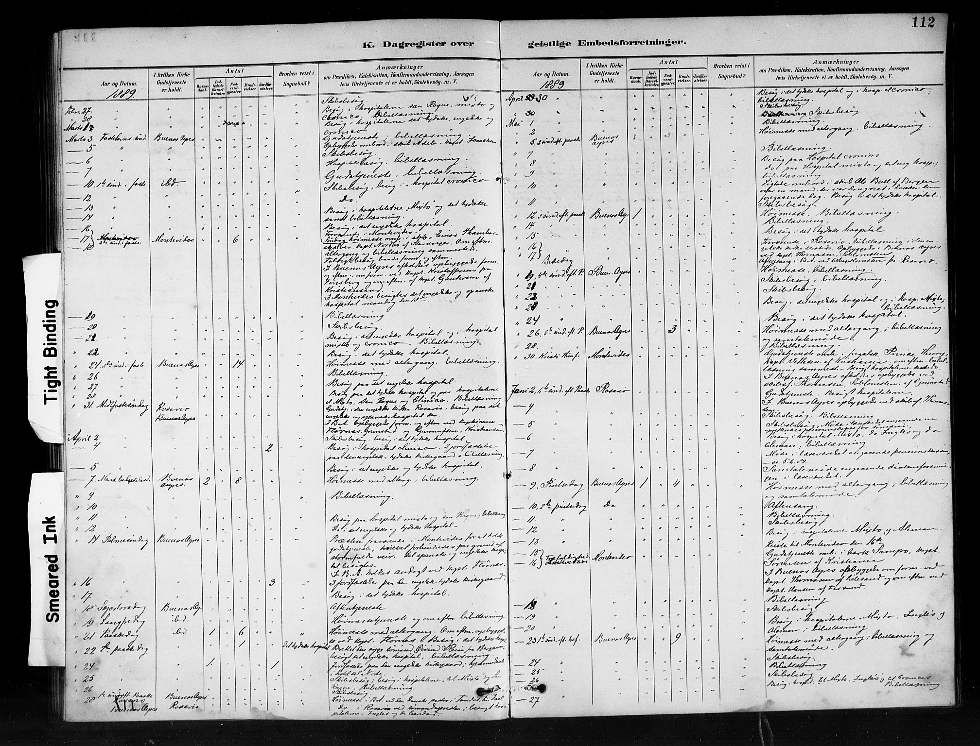 Den norske sjømannsmisjon i utlandet/Syd-Amerika (Buenos Aires m.fl.), SAB/SAB/PA-0118/H/Ha/L0001: Parish register (official) no. A 1, 1888-1898, p. 112