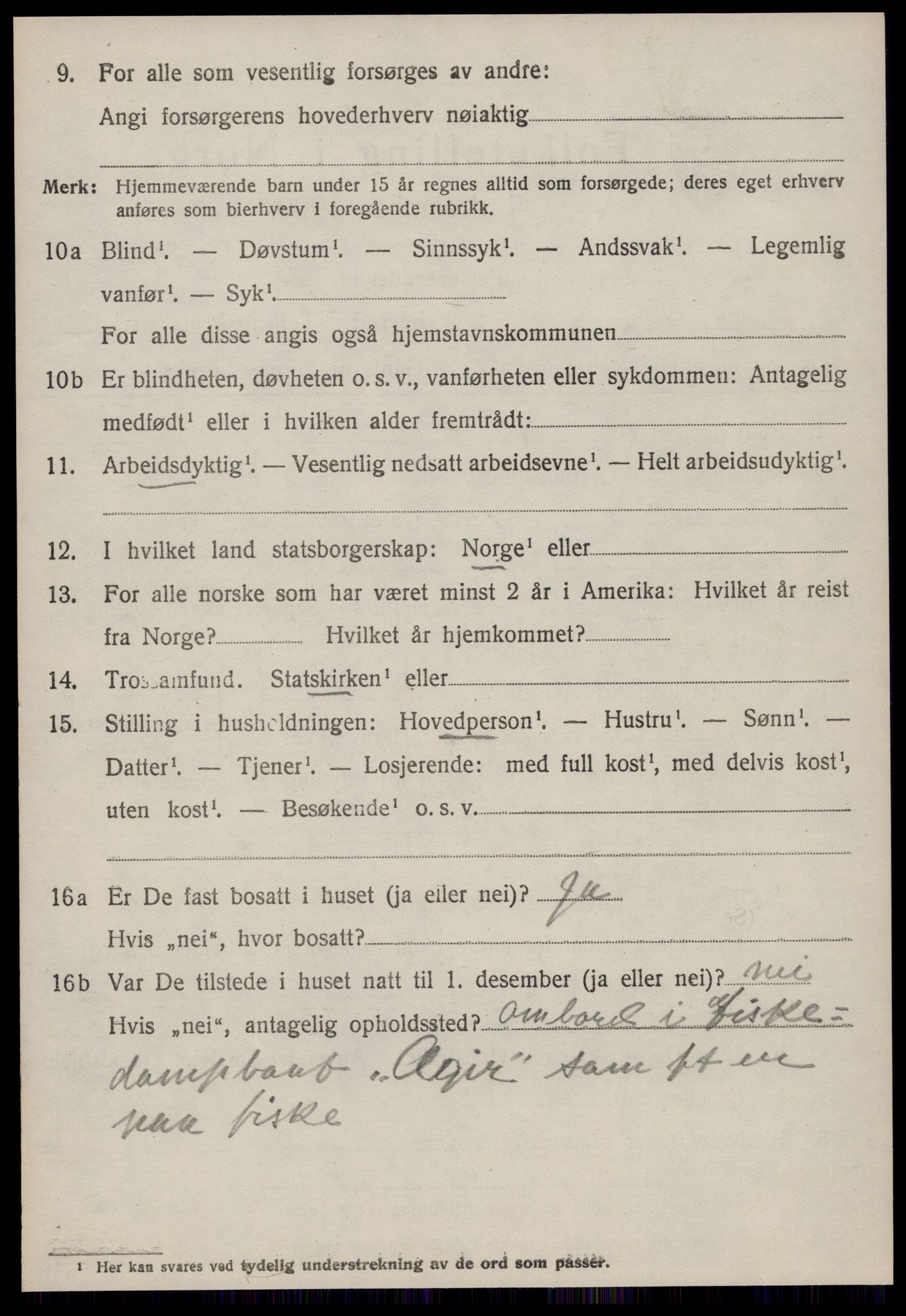 SAT, 1920 census for Borgund, 1920, p. 16785