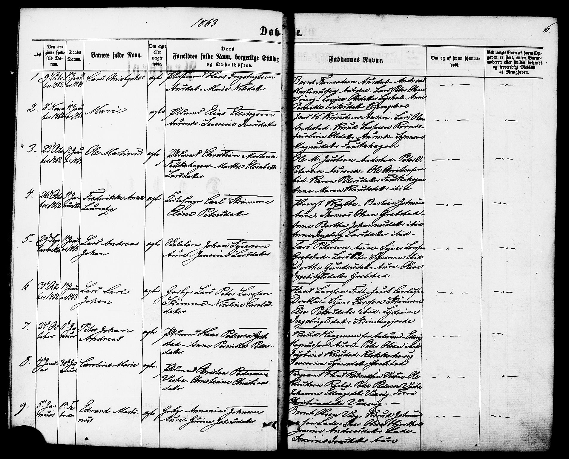Ministerialprotokoller, klokkerbøker og fødselsregistre - Møre og Romsdal, SAT/A-1454/522/L0314: Parish register (official) no. 522A09, 1863-1877, p. 6