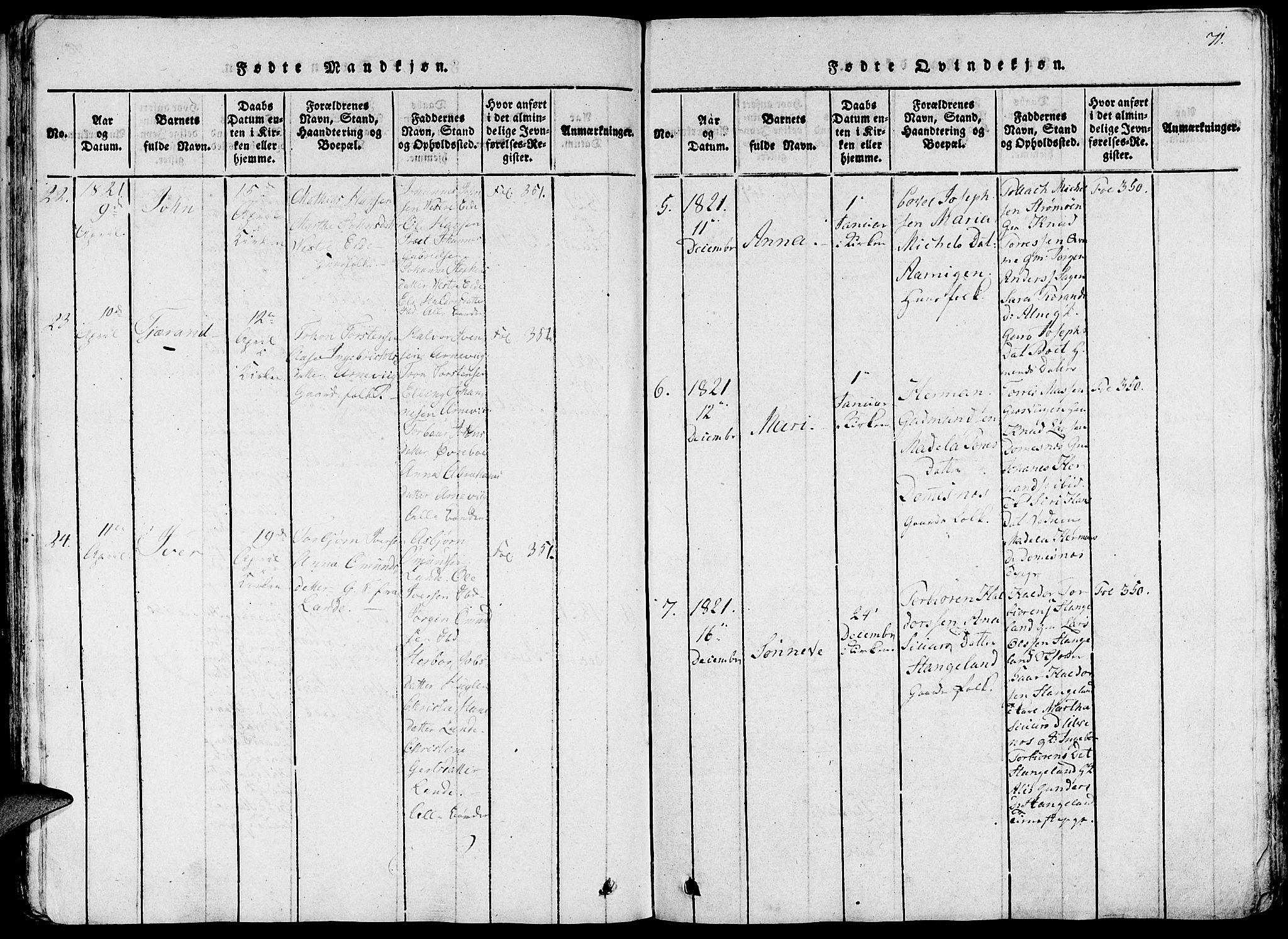 Fjelberg sokneprestembete, SAB/A-75201/H/Haa: Parish register (official) no. A 4, 1816-1822, p. 71