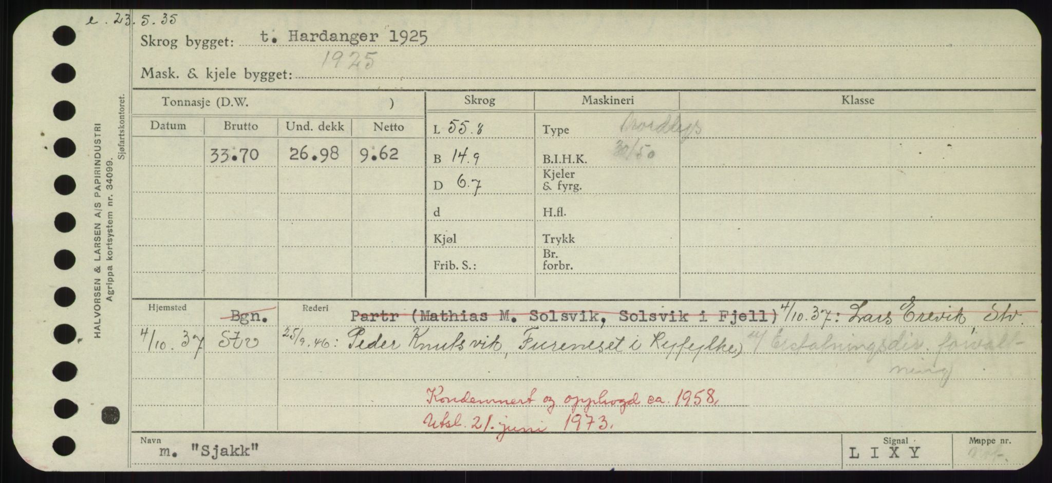 Sjøfartsdirektoratet med forløpere, Skipsmålingen, AV/RA-S-1627/H/Hd/L0033: Fartøy, Sevi-Sjø, p. 309