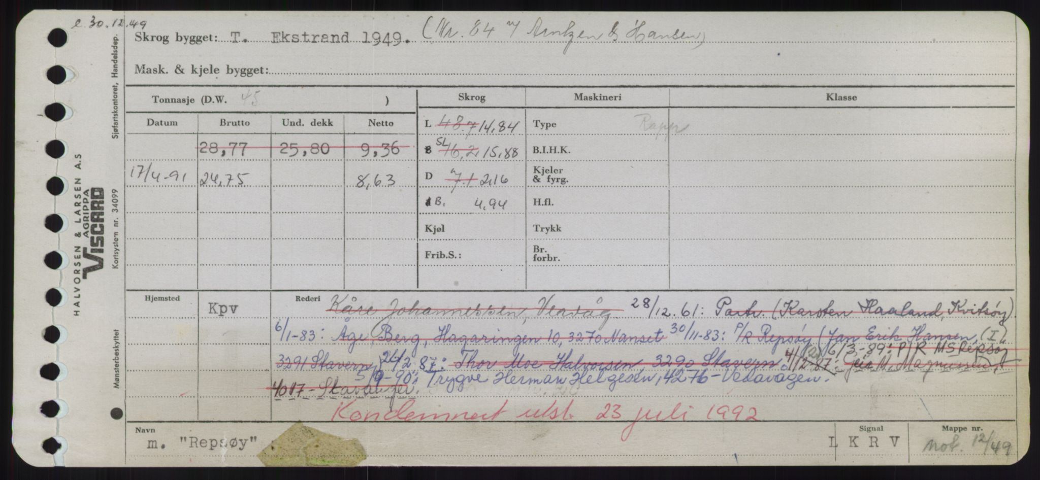 Sjøfartsdirektoratet med forløpere, Skipsmålingen, AV/RA-S-1627/H/Hd/L0030: Fartøy, Q-Riv, p. 445