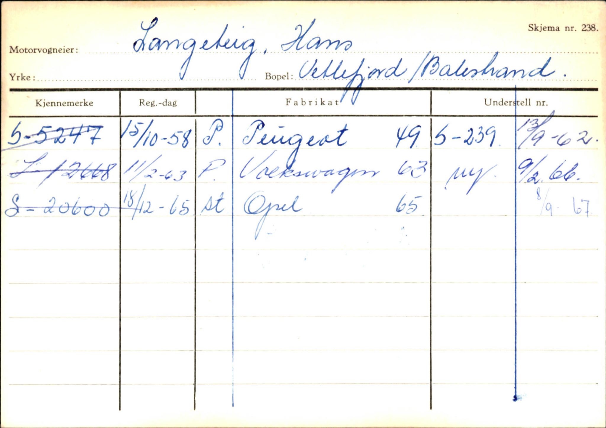 Statens vegvesen, Sogn og Fjordane vegkontor, AV/SAB-A-5301/4/F/L0132: Eigarregister Askvoll A-Å. Balestrand A-Å, 1945-1975, p. 1923