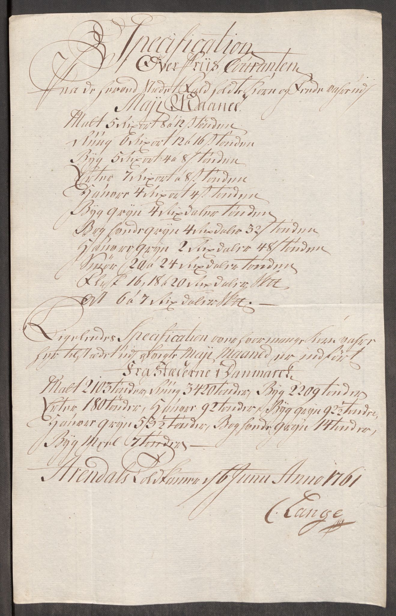 Rentekammeret inntil 1814, Realistisk ordnet avdeling, AV/RA-EA-4070/Oe/L0007: [Ø1]: Priskuranter, 1761-1763, p. 233