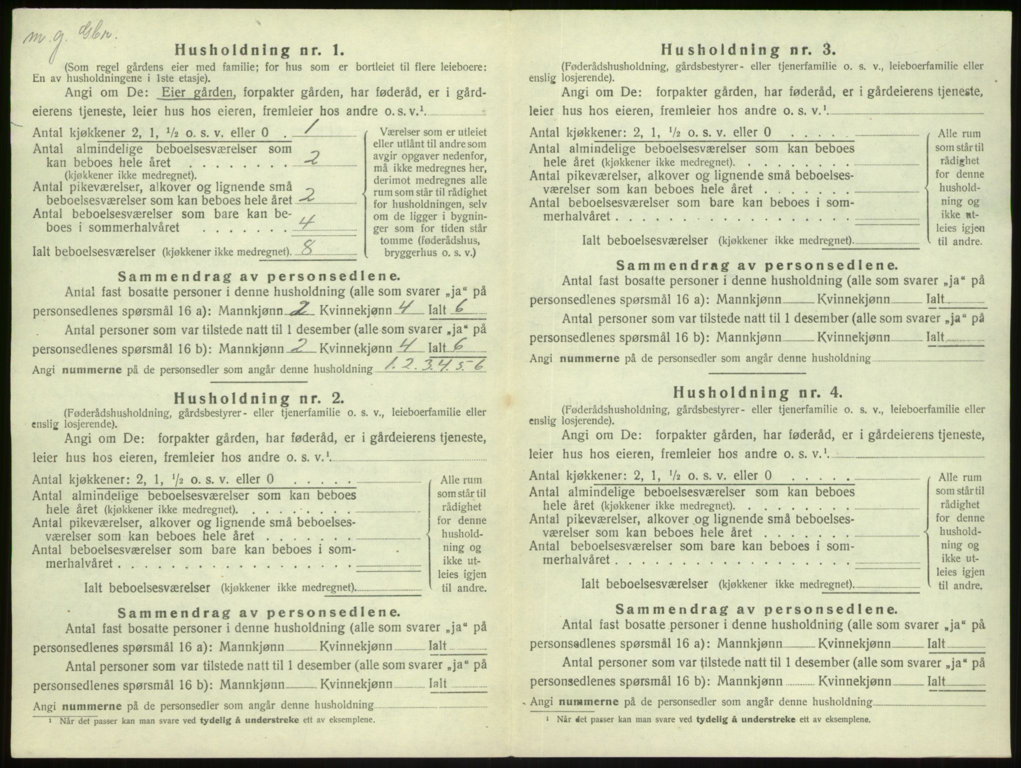 SAB, 1920 census for Gulen, 1920, p. 328