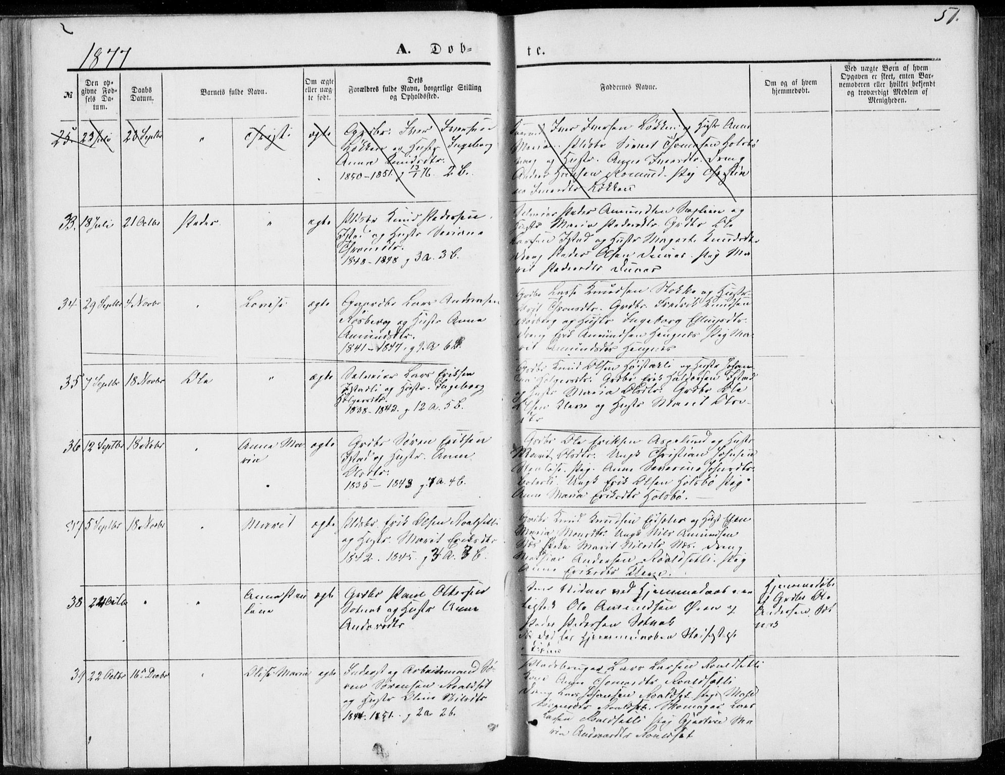 Ministerialprotokoller, klokkerbøker og fødselsregistre - Møre og Romsdal, AV/SAT-A-1454/557/L0681: Parish register (official) no. 557A03, 1869-1886, p. 51