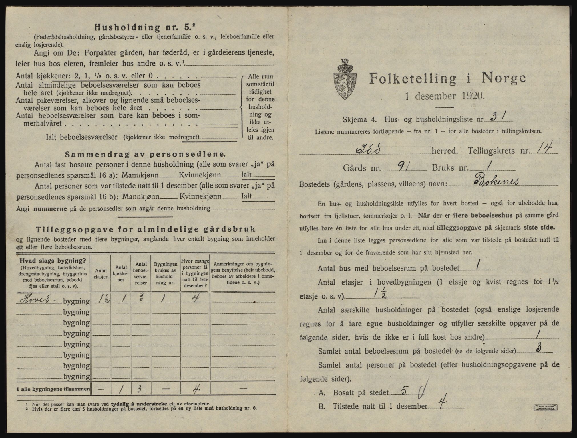 SAO, 1920 census for Idd, 1920, p. 1918
