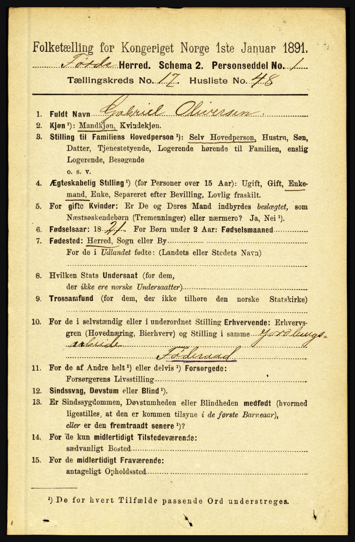 RA, 1891 census for 1432 Førde, 1891, p. 6321