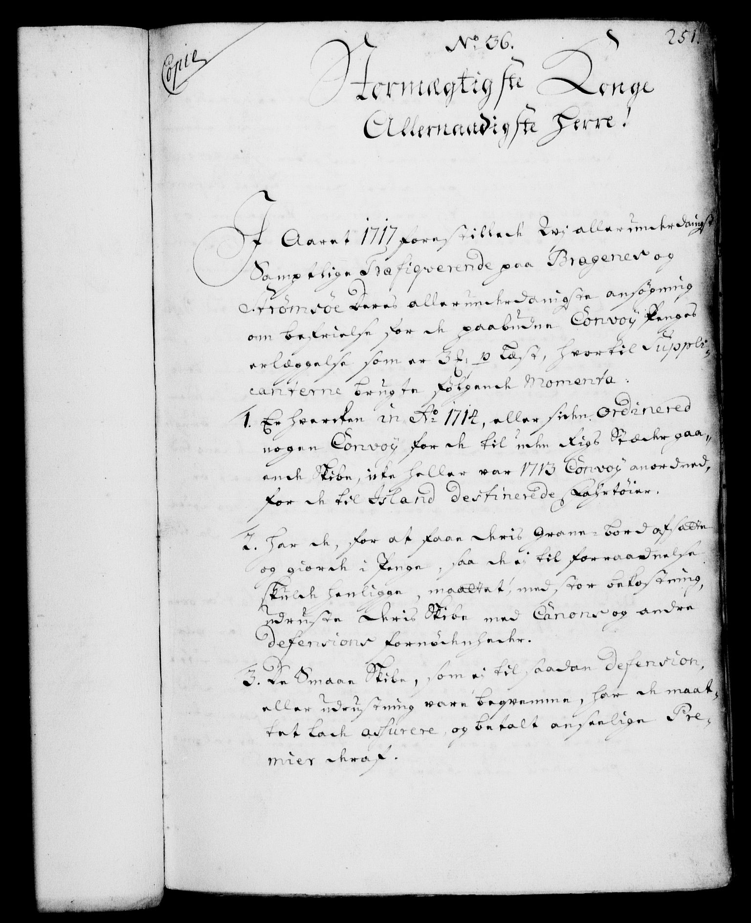 Rentekammeret, Kammerkanselliet, RA/EA-3111/G/Gf/Gfa/L0002: Norsk relasjons- og resolusjonsprotokoll (merket RK 52.2), 1720, p. 251