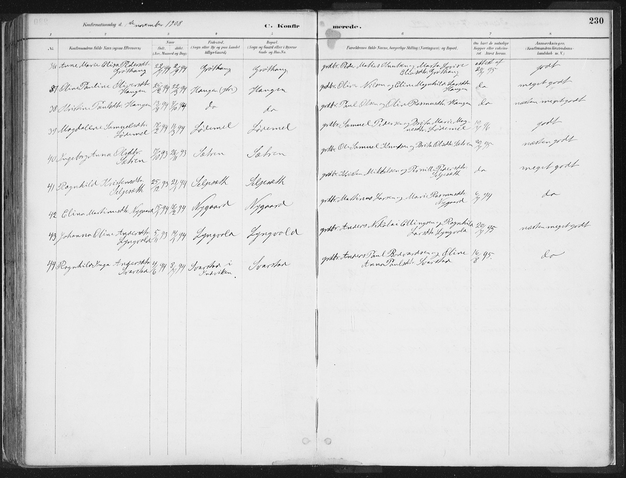 Hornindal sokneprestembete, AV/SAB-A-82401/H/Haa/Haaa/L0003/0001: Parish register (official) no. A 3A, 1887-1917, p. 230