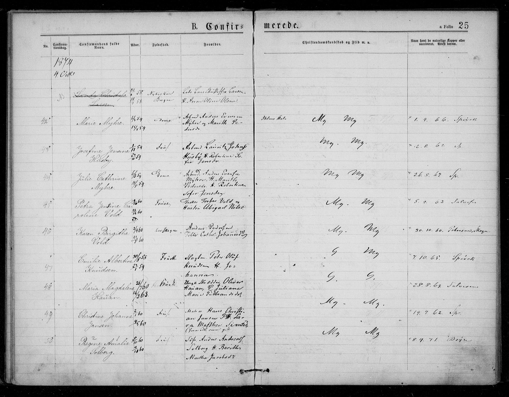 Ministerialprotokoller, klokkerbøker og fødselsregistre - Sør-Trøndelag, AV/SAT-A-1456/602/L0121: Parish register (official) no. 602A19, 1872-1879, p. 25