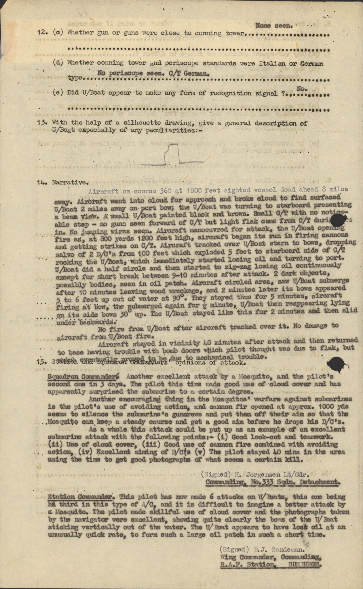 Forsvaret, 333 Skvadron, AV/RA-RAFA-2003/1/Da/L0041: Combat, Crash and and Circumstantial Reports , 1943-1945, p. 266