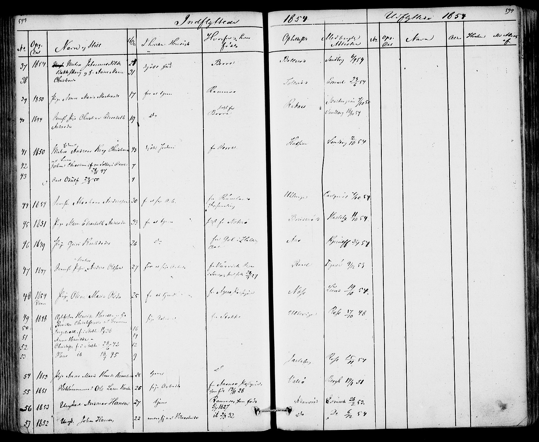 Sem kirkebøker, AV/SAKO-A-5/F/Fa/L0006: Parish register (official) no. I 6, 1843-1855, p. 593-594