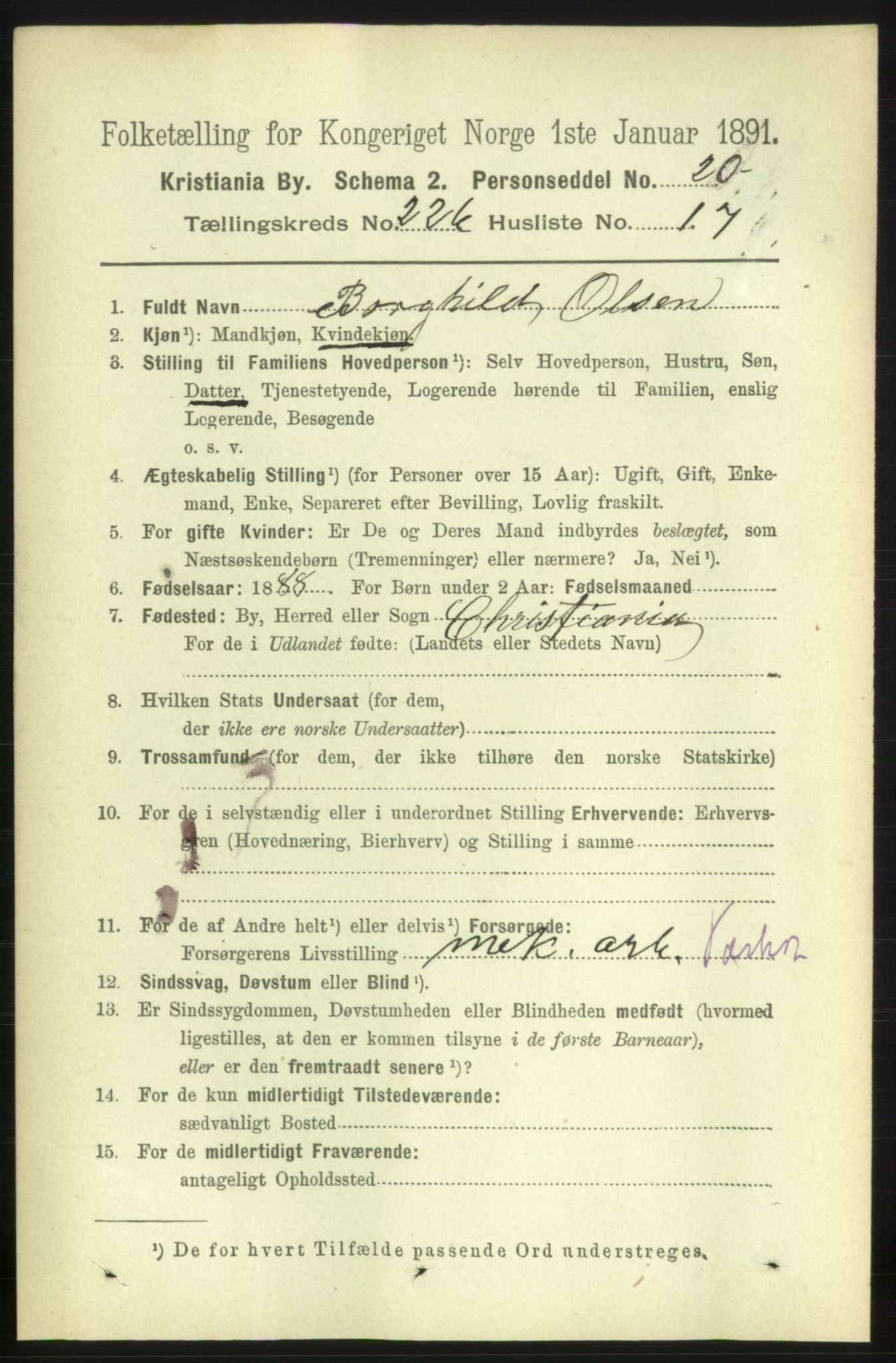 RA, 1891 census for 0301 Kristiania, 1891, p. 138409