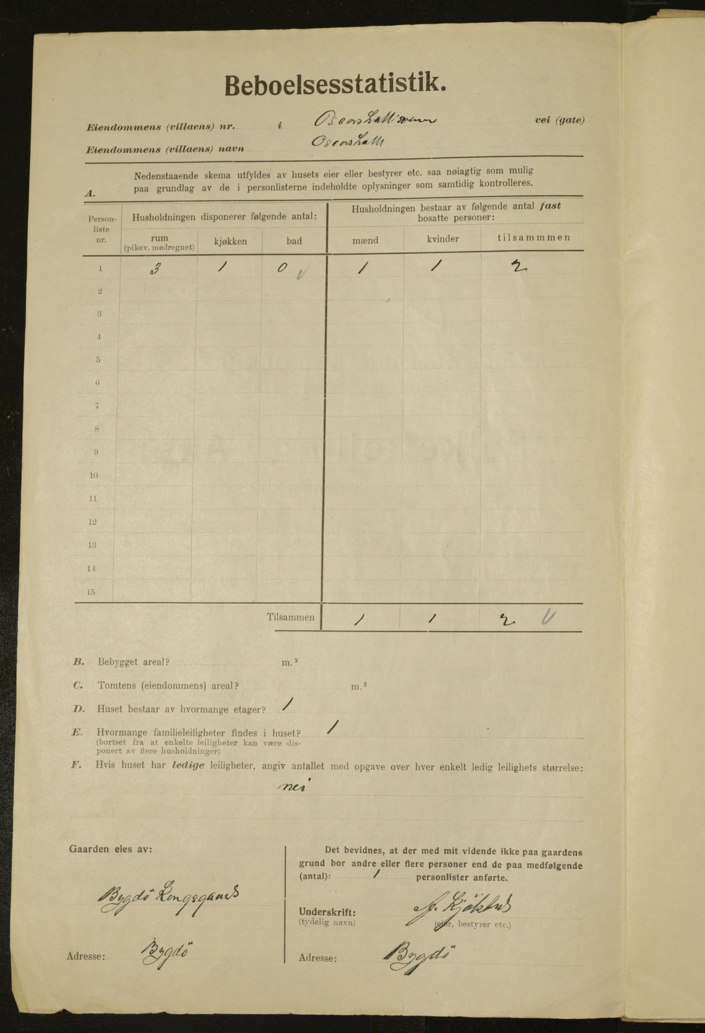 , Municipal Census 1923 for Aker, 1923, p. 4853