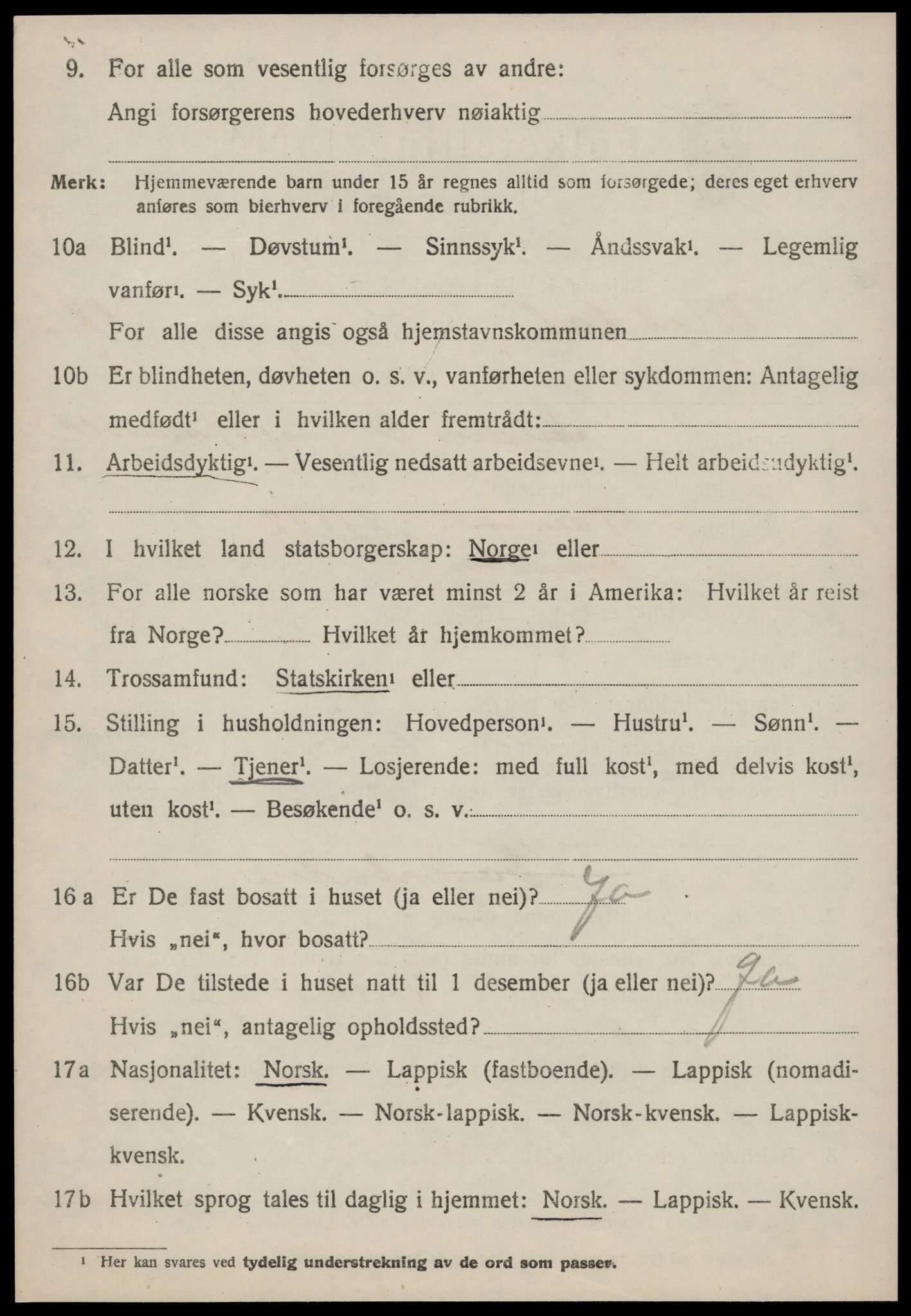 SAT, 1920 census for Meldal, 1920, p. 9462