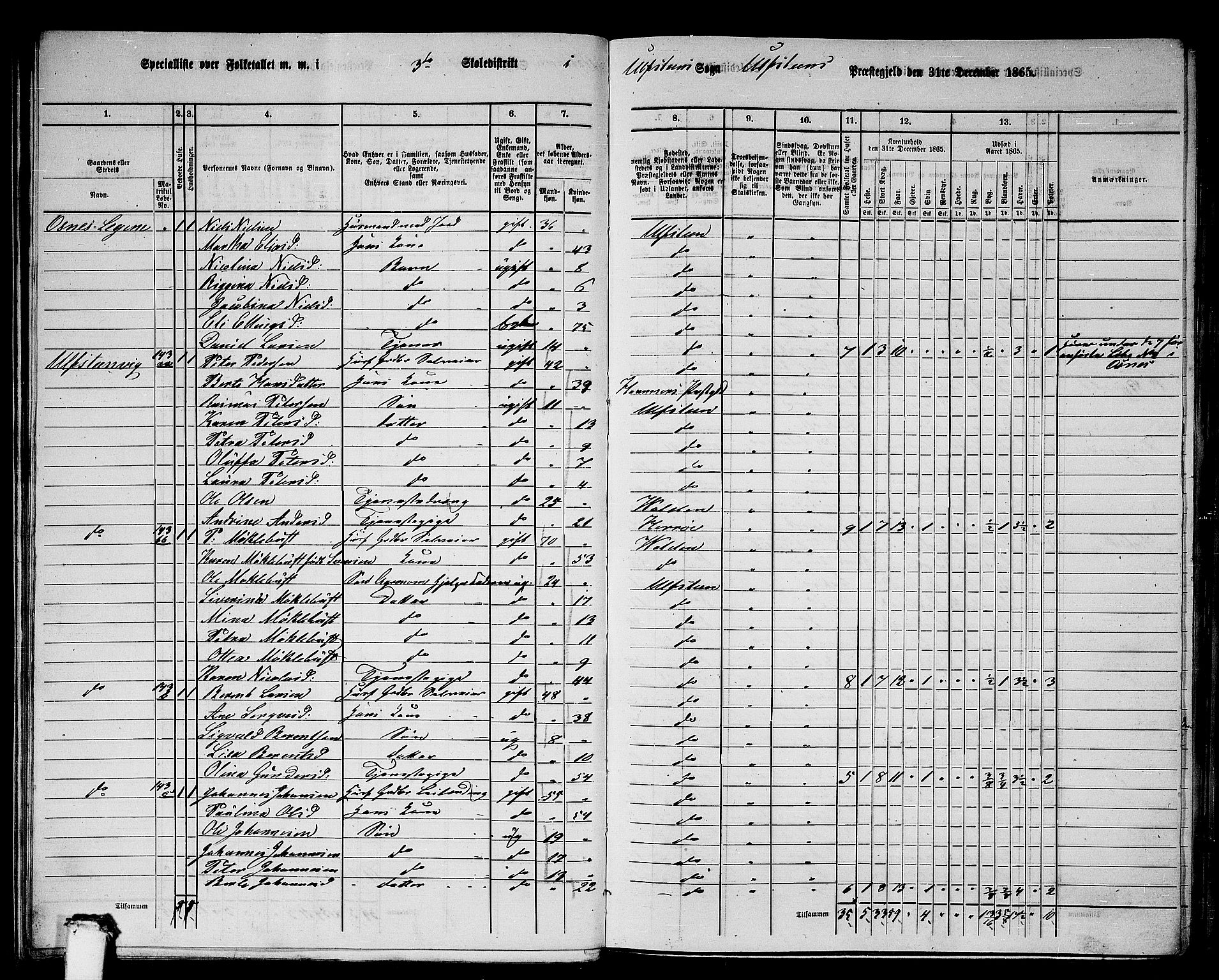 RA, 1865 census for Ulstein, 1865, p. 29