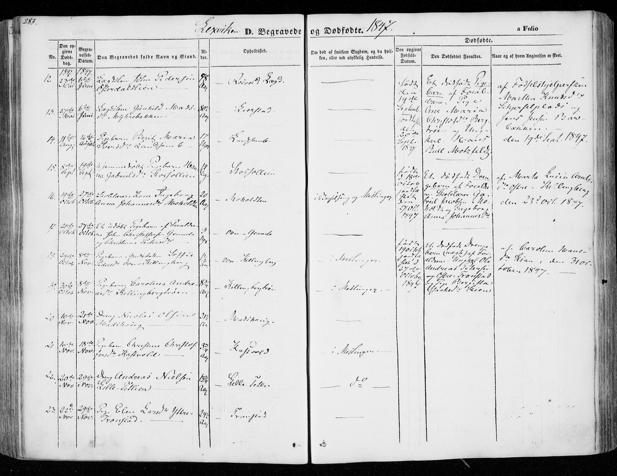 Ministerialprotokoller, klokkerbøker og fødselsregistre - Nord-Trøndelag, SAT/A-1458/701/L0007: Parish register (official) no. 701A07 /1, 1842-1854, p. 283