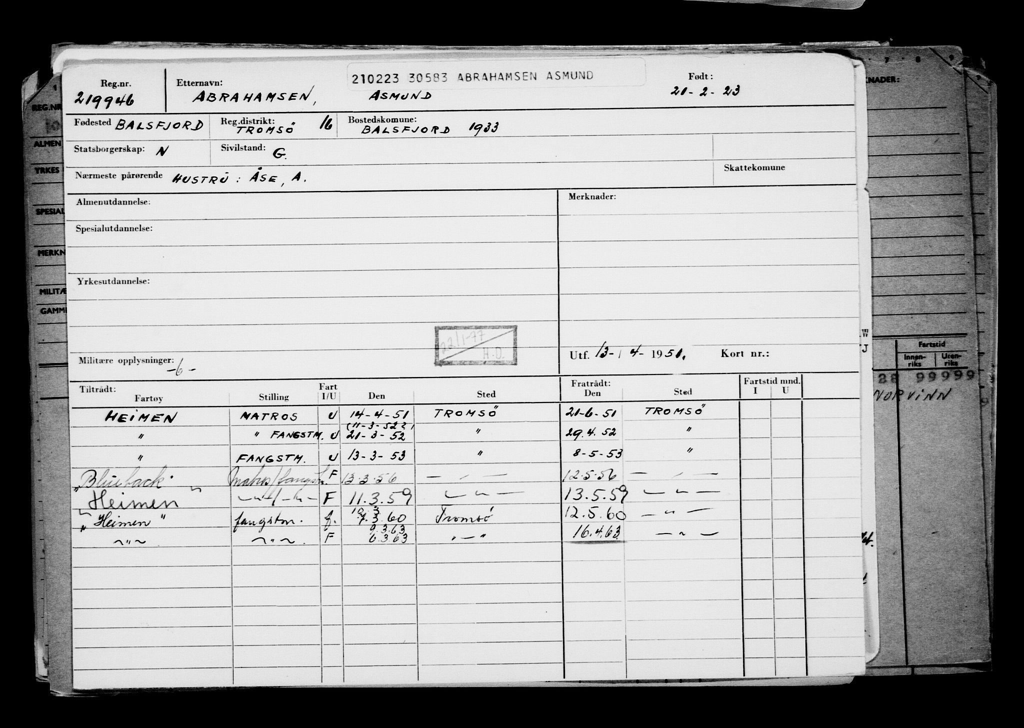 Direktoratet for sjømenn, AV/RA-S-3545/G/Gb/L0215: Hovedkort, 1923, p. 590