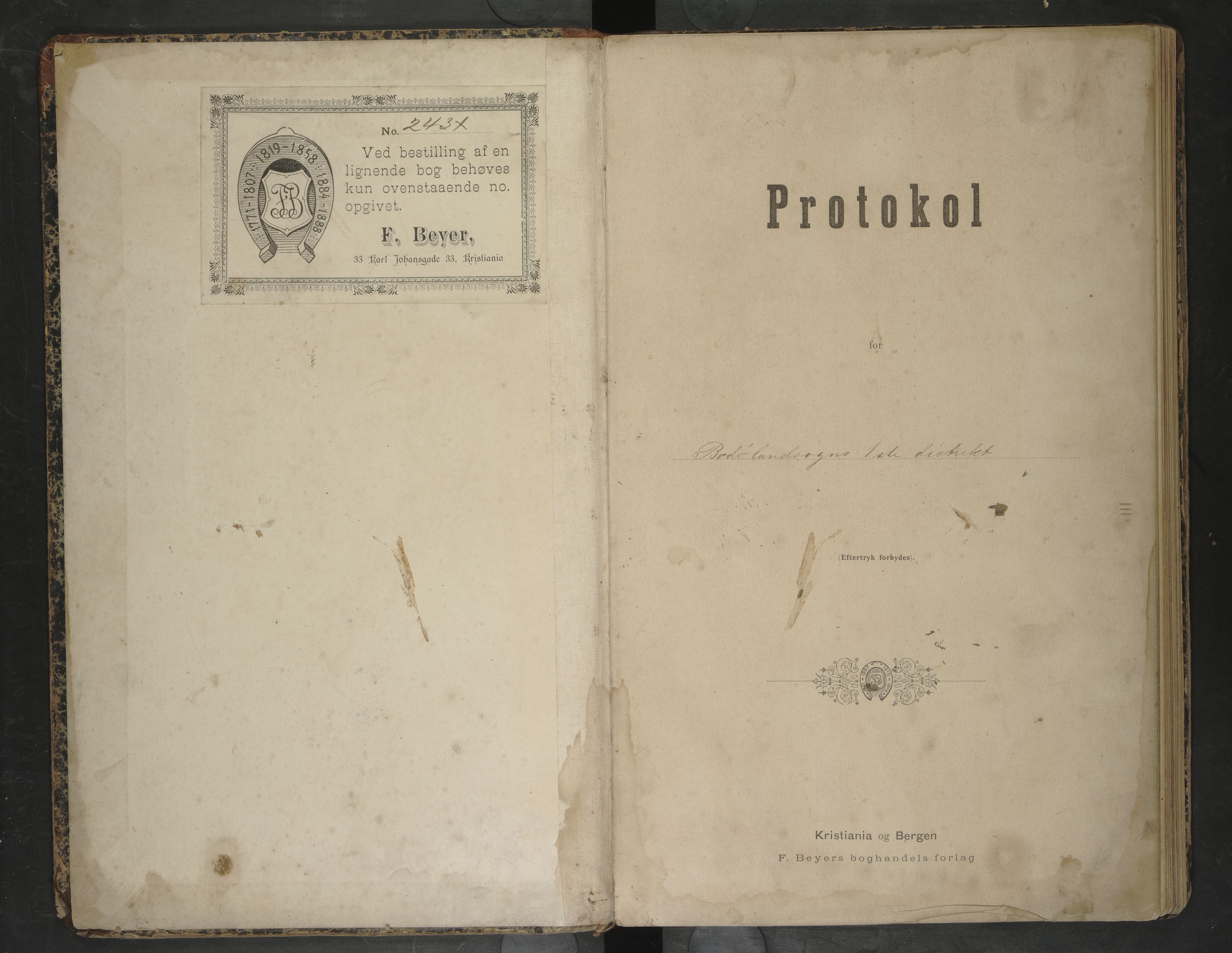 Bodin kommune. Ymse skolekretser/skoler, AIN/K-18431.510.12/F/Fa/L0029: Skoleprotokoll. Festvaag, Kløkstad, Løp, Mulstrand, Mykelbostad, Skaug , 1893-1911