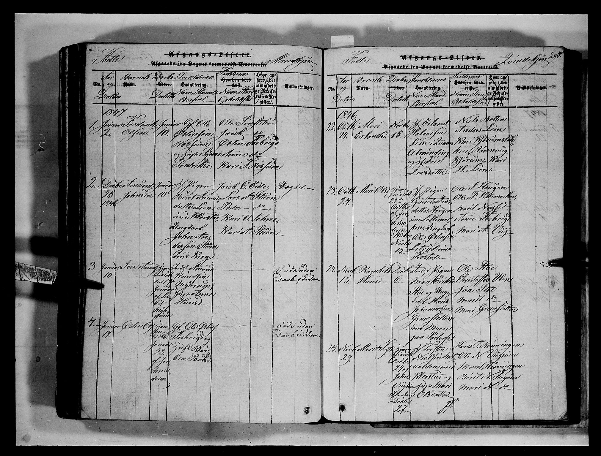 Fron prestekontor, SAH/PREST-078/H/Ha/Hab/L0002: Parish register (copy) no. 2, 1816-1850, p. 290