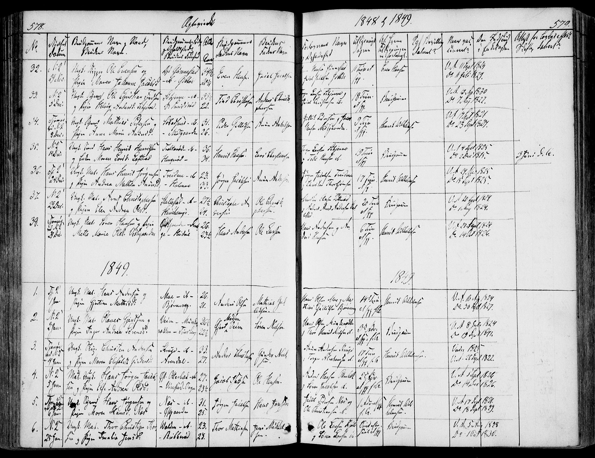 Nøtterøy kirkebøker, AV/SAKO-A-354/F/Fa/L0005: Parish register (official) no. I 5, 1839-1852, p. 578-579