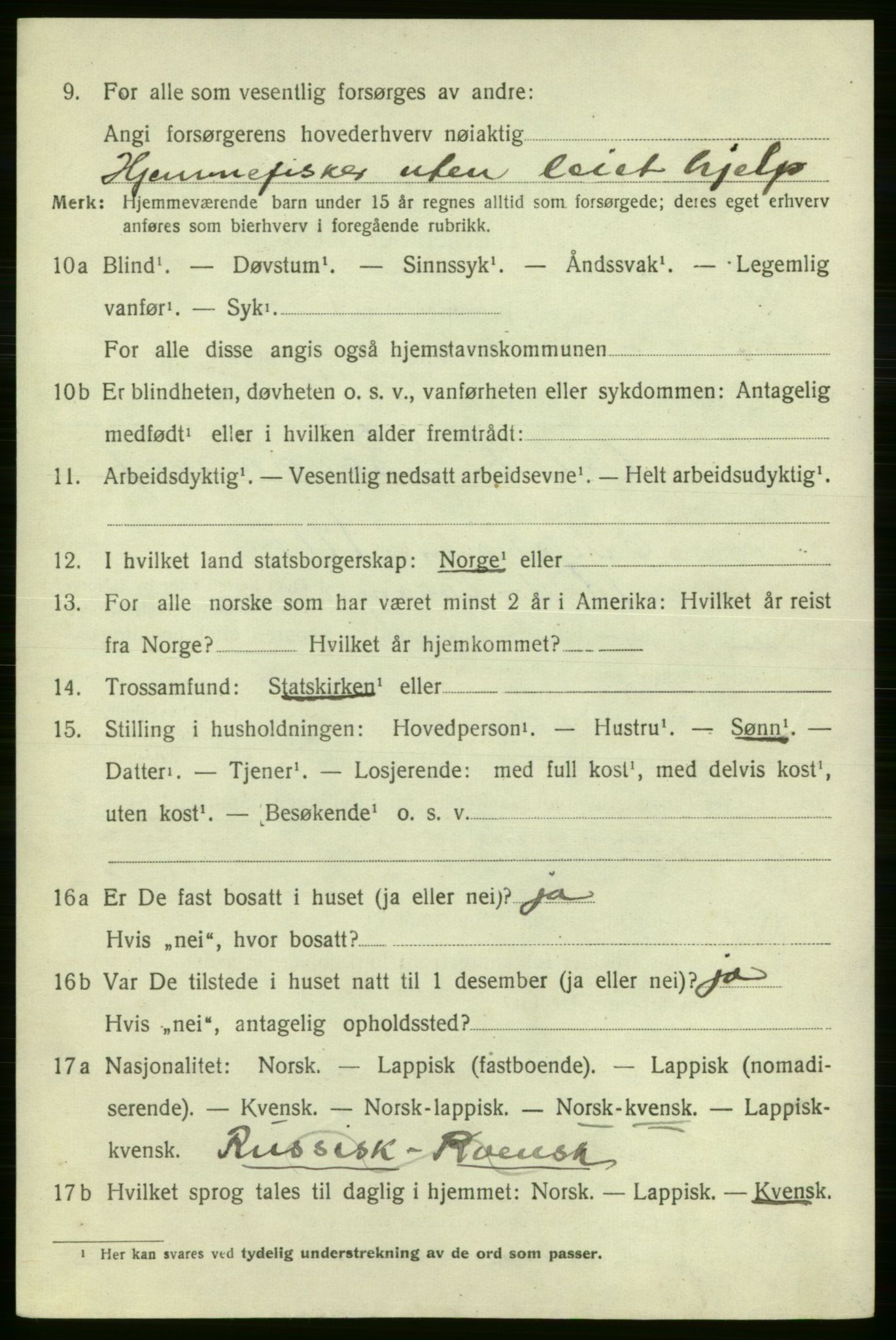 SATØ, 1920 census for Nord-Varanger, 1920, p. 1221