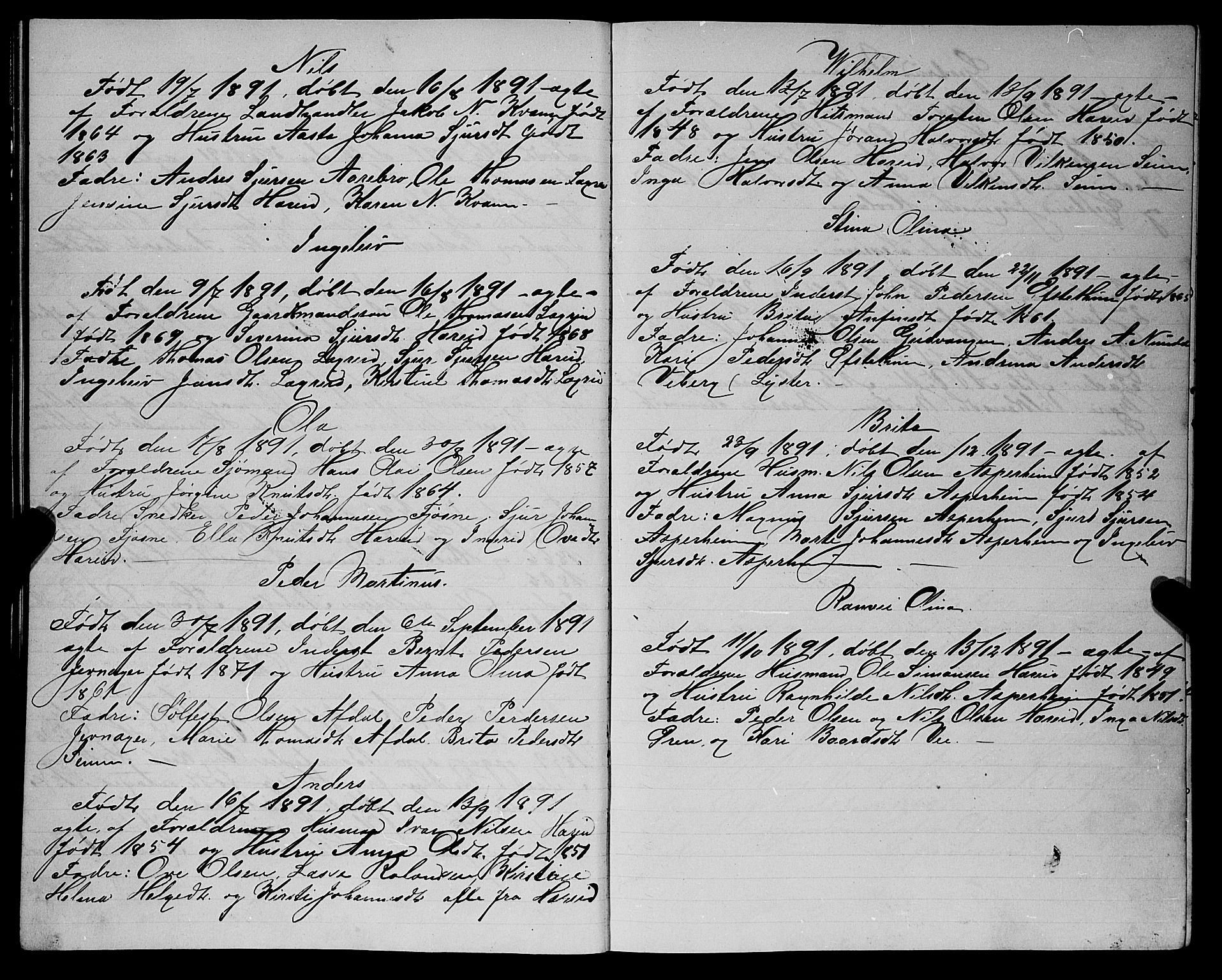 Årdal sokneprestembete, AV/SAB-A-81701: Parish register (copy) no. A 1, 1887-1898