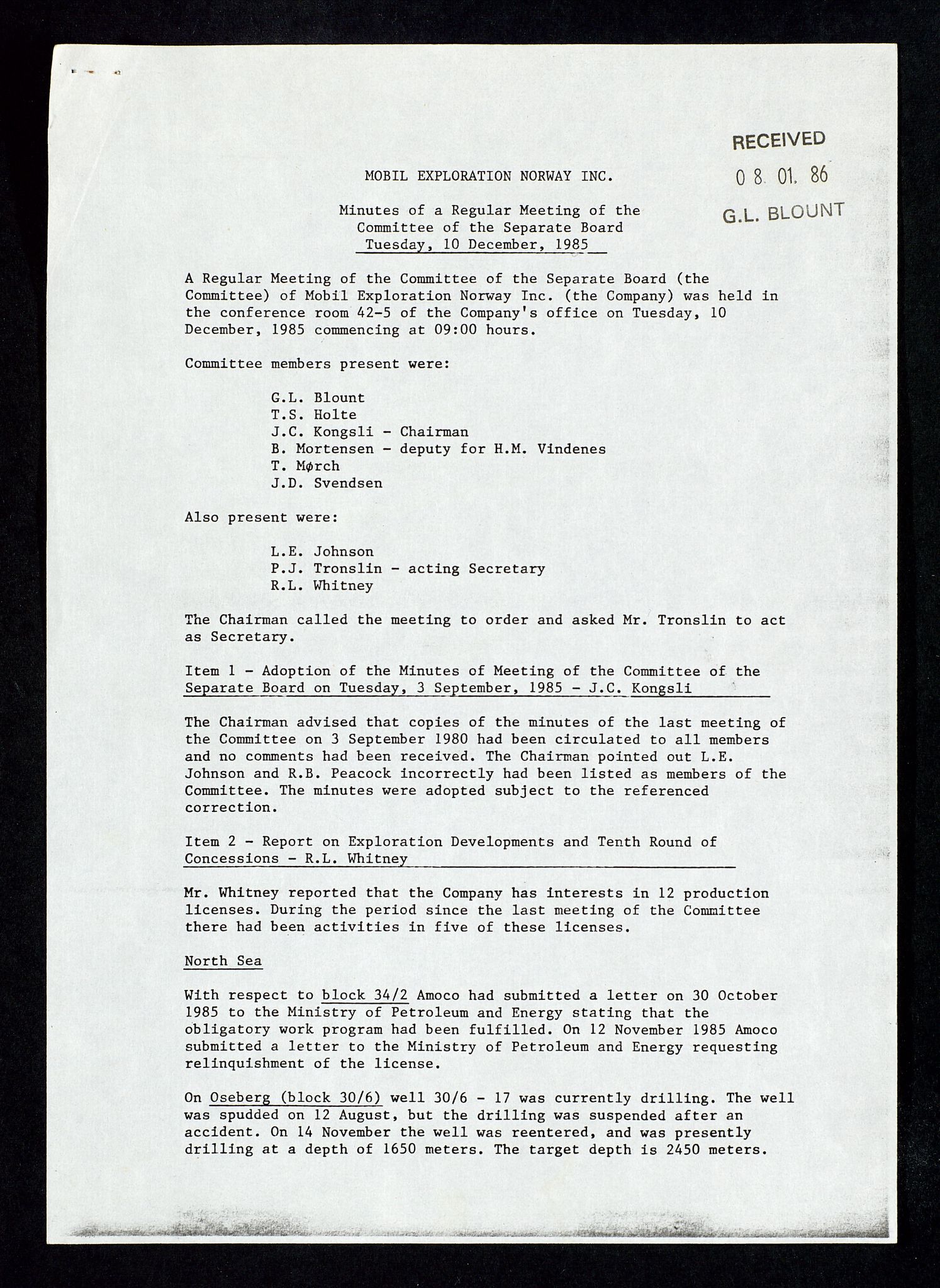 Pa 1578 - Mobil Exploration Norway Incorporated, SAST/A-102024/4/D/Da/L0168: Sak og korrespondanse og styremøter, 1973-1986, p. 220