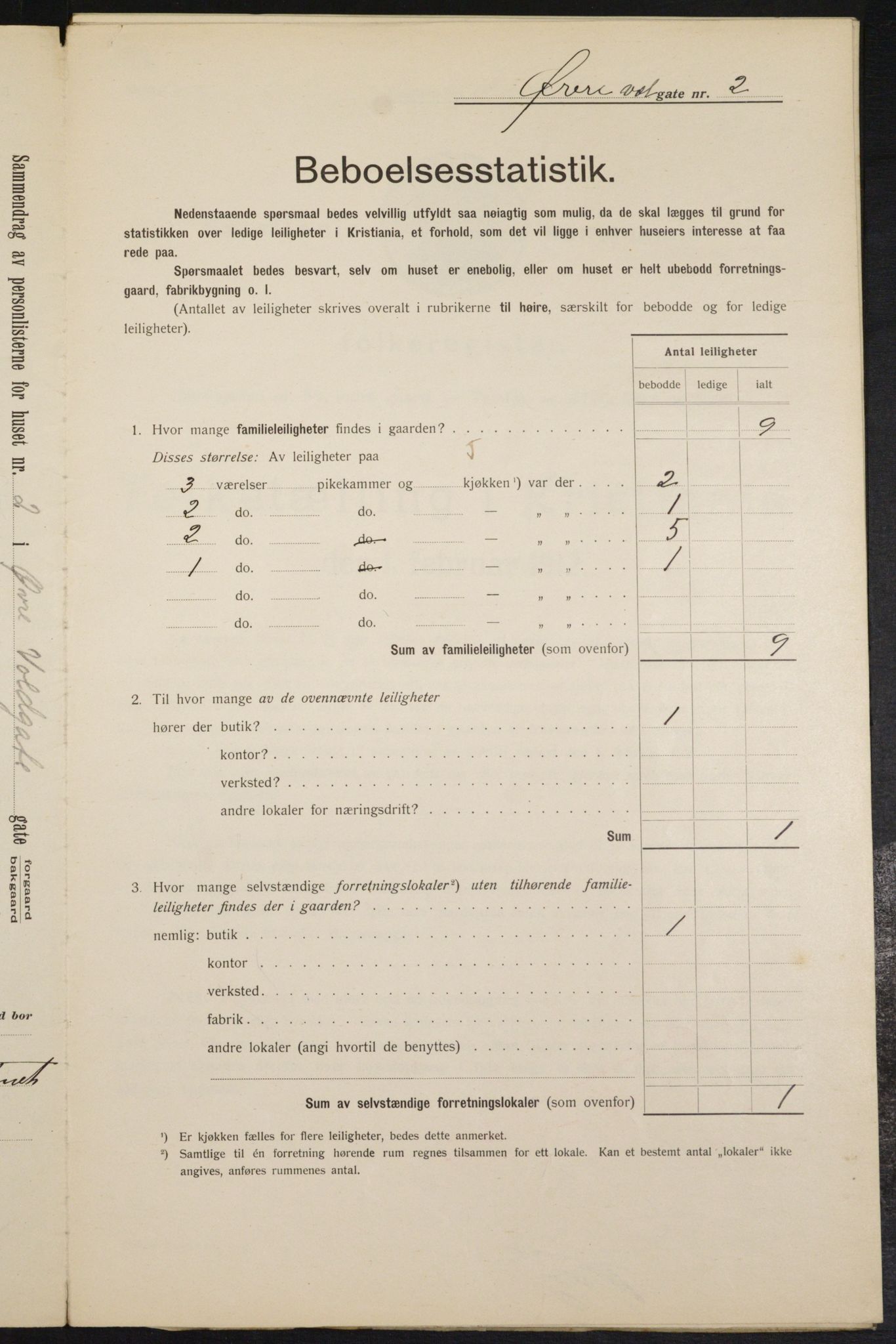 OBA, Municipal Census 1912 for Kristiania, 1912, p. 130086