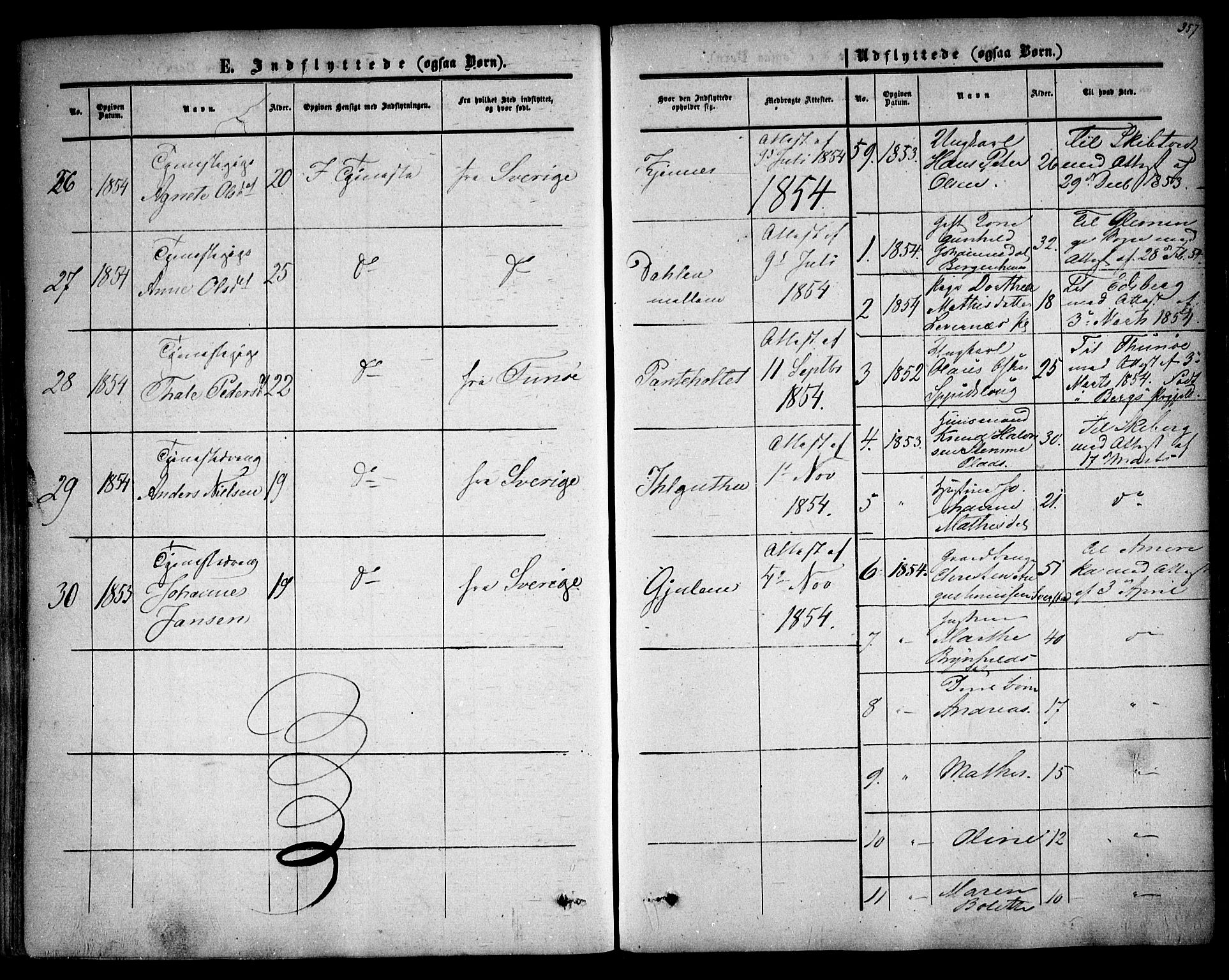 Rakkestad prestekontor Kirkebøker, AV/SAO-A-2008/F/Fa/L0009: Parish register (official) no. I 9, 1850-1856, p. 357