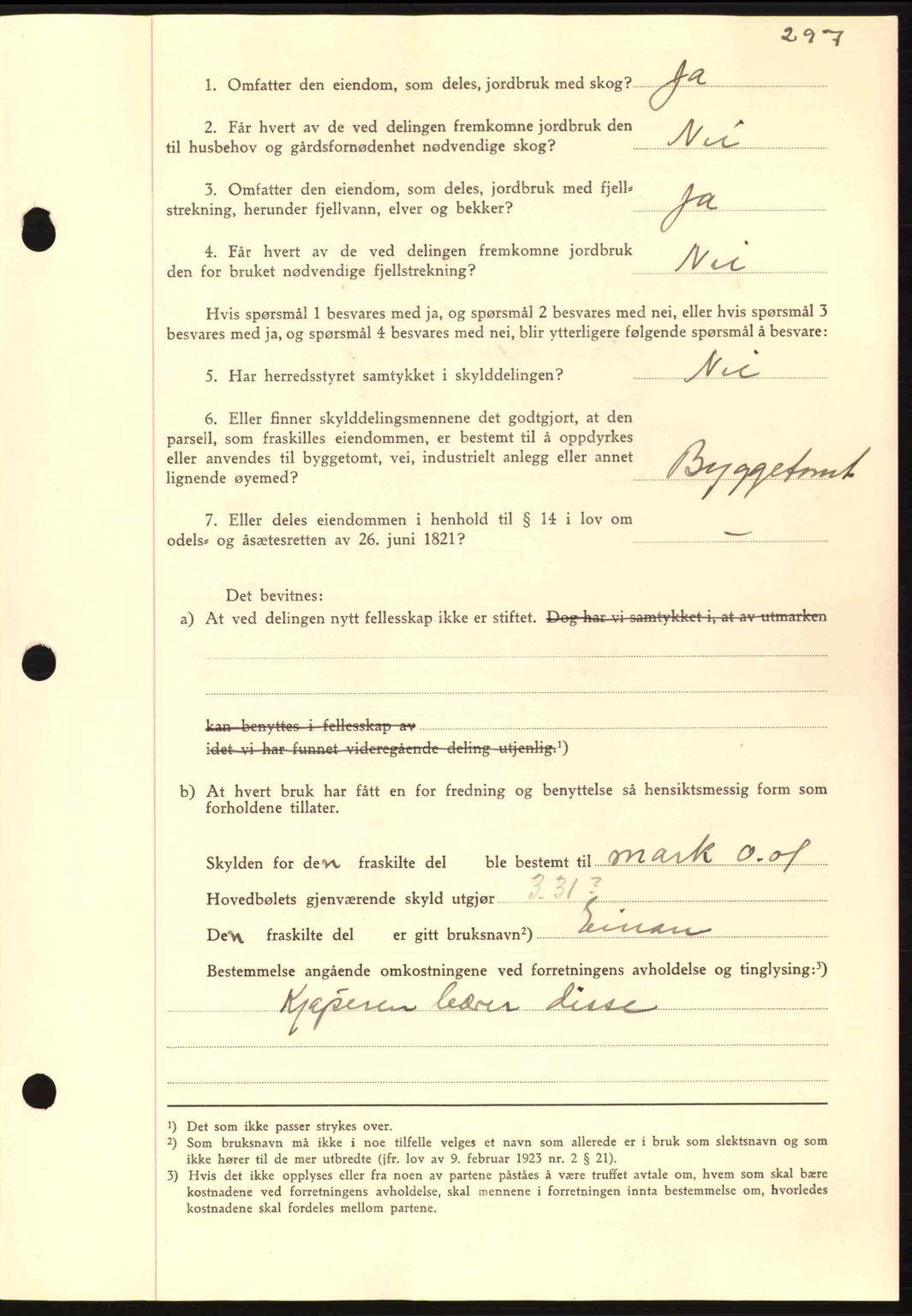 Nordmøre sorenskriveri, AV/SAT-A-4132/1/2/2Ca: Mortgage book no. A93, 1942-1942, Diary no: : 1834/1942