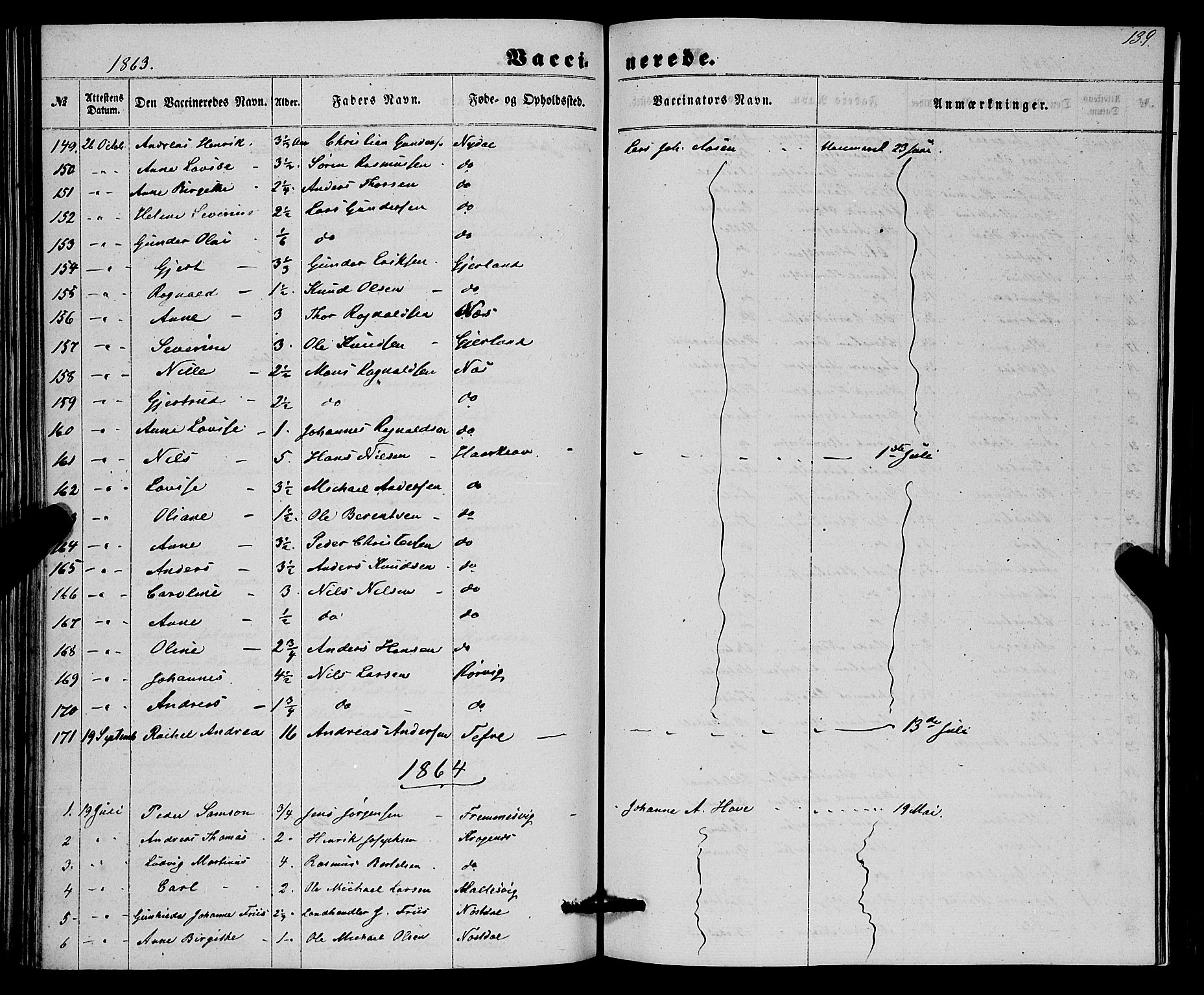 Førde sokneprestembete, SAB/A-79901/H/Haa/Haaa/L0010: Parish register (official) no. A 10, 1861-1876, p. 139