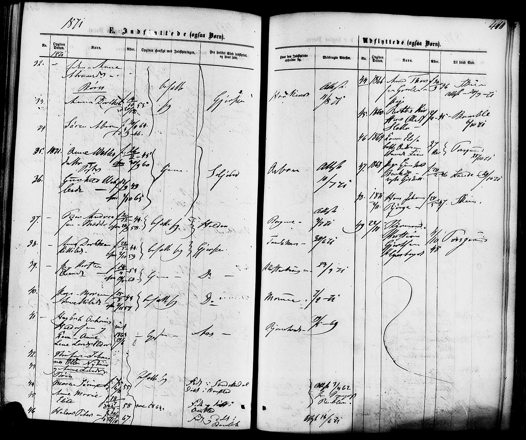 Solum kirkebøker, SAKO/A-306/F/Fa/L0008: Parish register (official) no. I 8, 1865-1876, p. 410