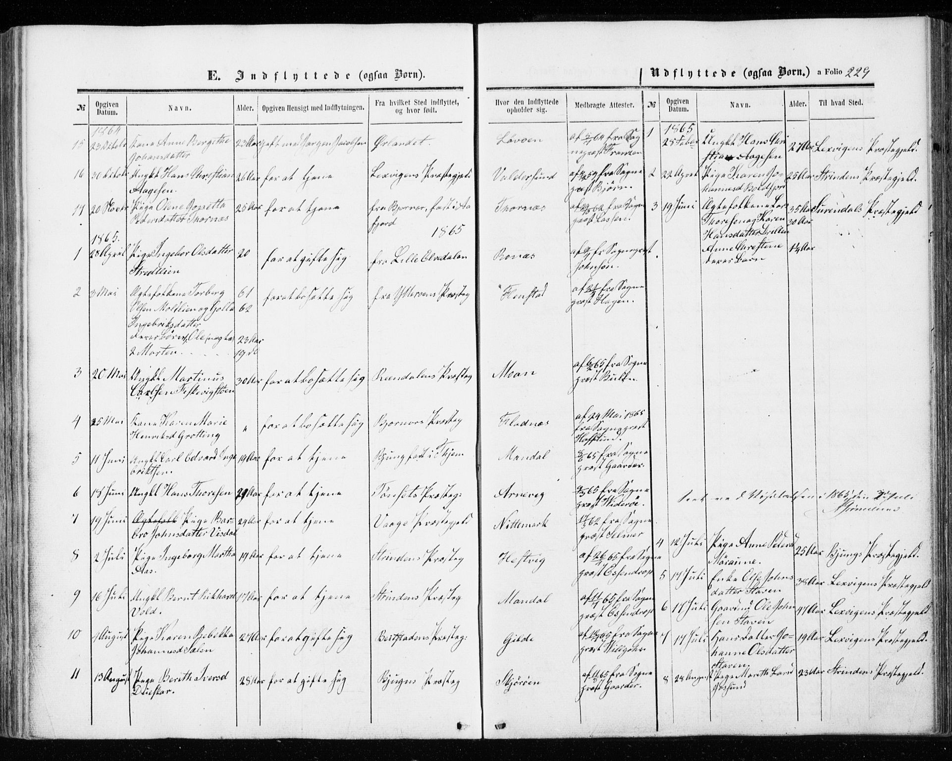 Ministerialprotokoller, klokkerbøker og fødselsregistre - Sør-Trøndelag, SAT/A-1456/655/L0678: Parish register (official) no. 655A07, 1861-1873, p. 229