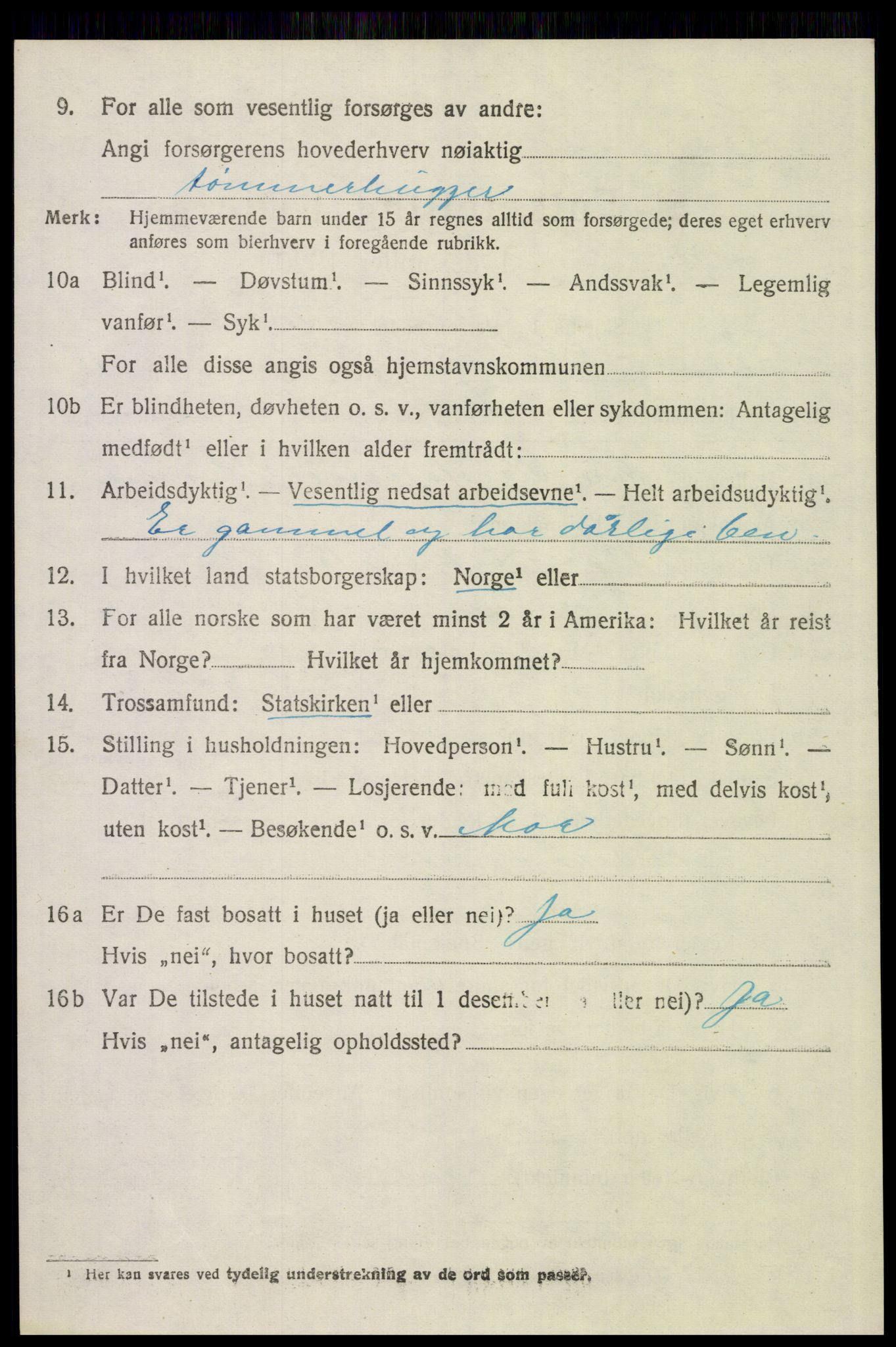 SAH, 1920 census for Elverum, 1920, p. 22207