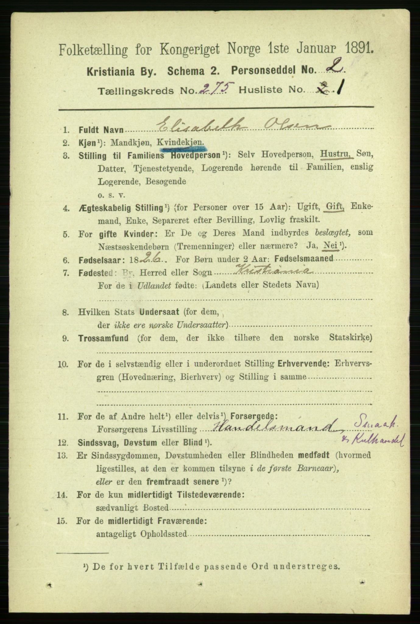 RA, 1891 census for 0301 Kristiania, 1891, p. 166939