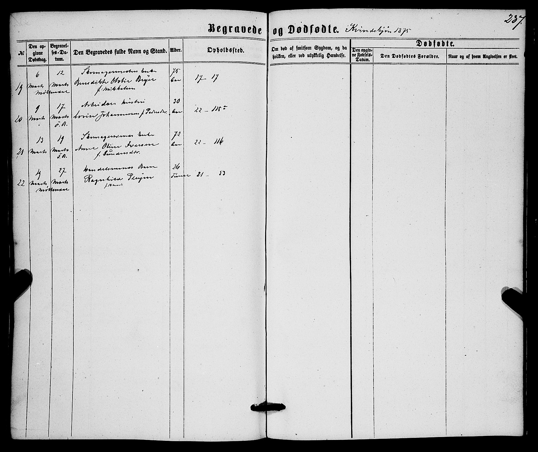 Korskirken sokneprestembete, SAB/A-76101/H/Haa/L0045: Parish register (official) no. E 3, 1863-1875, p. 237