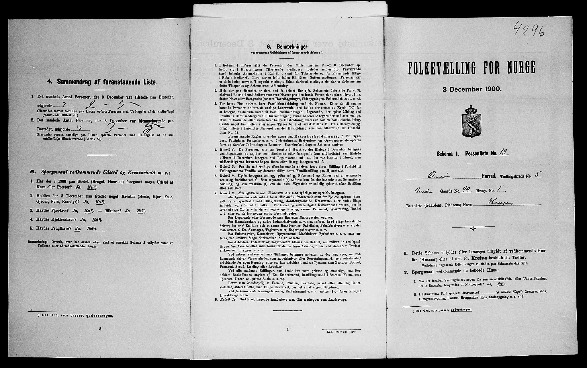 SAO, 1900 census for Onsøy, 1900, p. 926